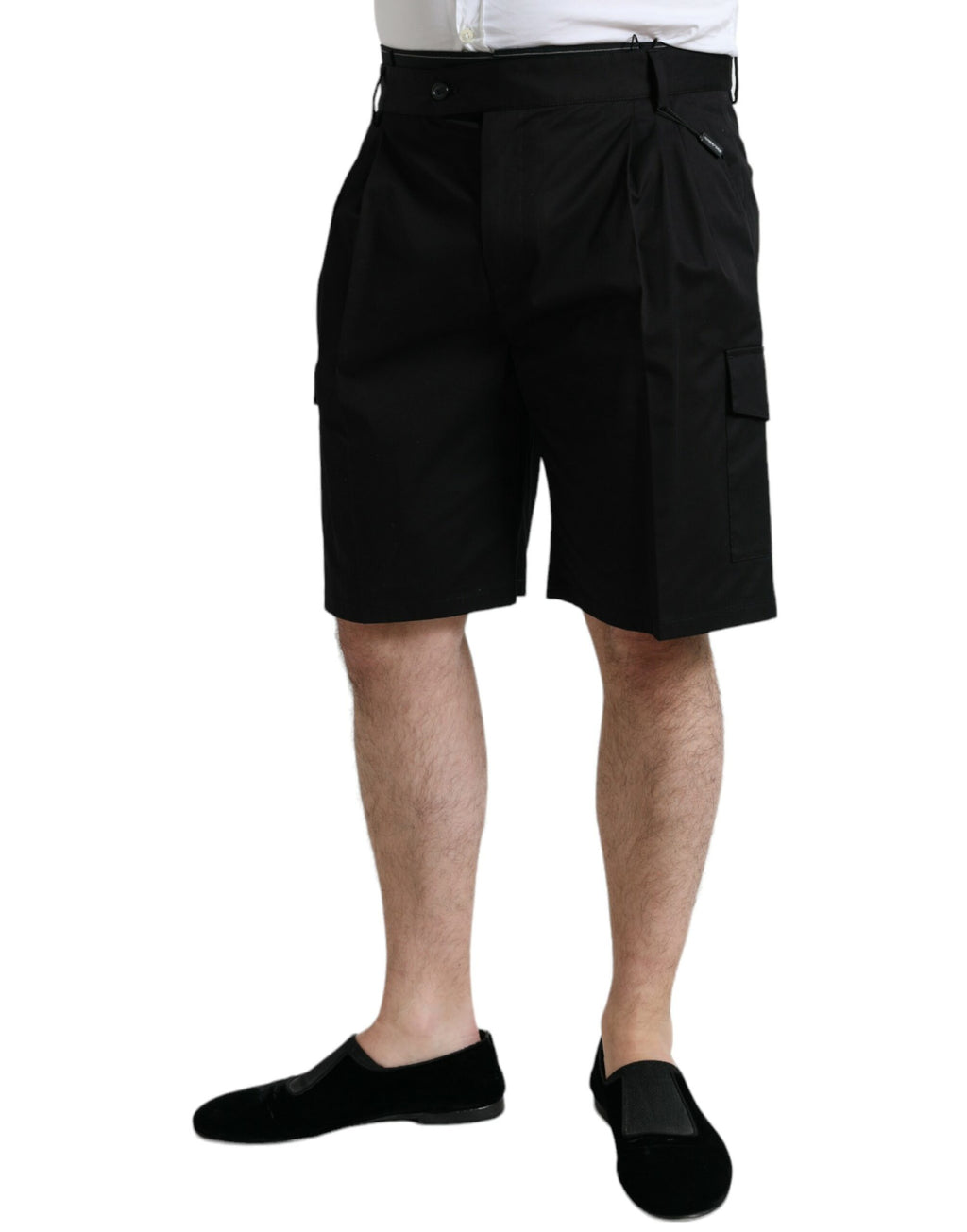 Bermuda cargo en coton stretch noir Dolce &amp; Gabbana