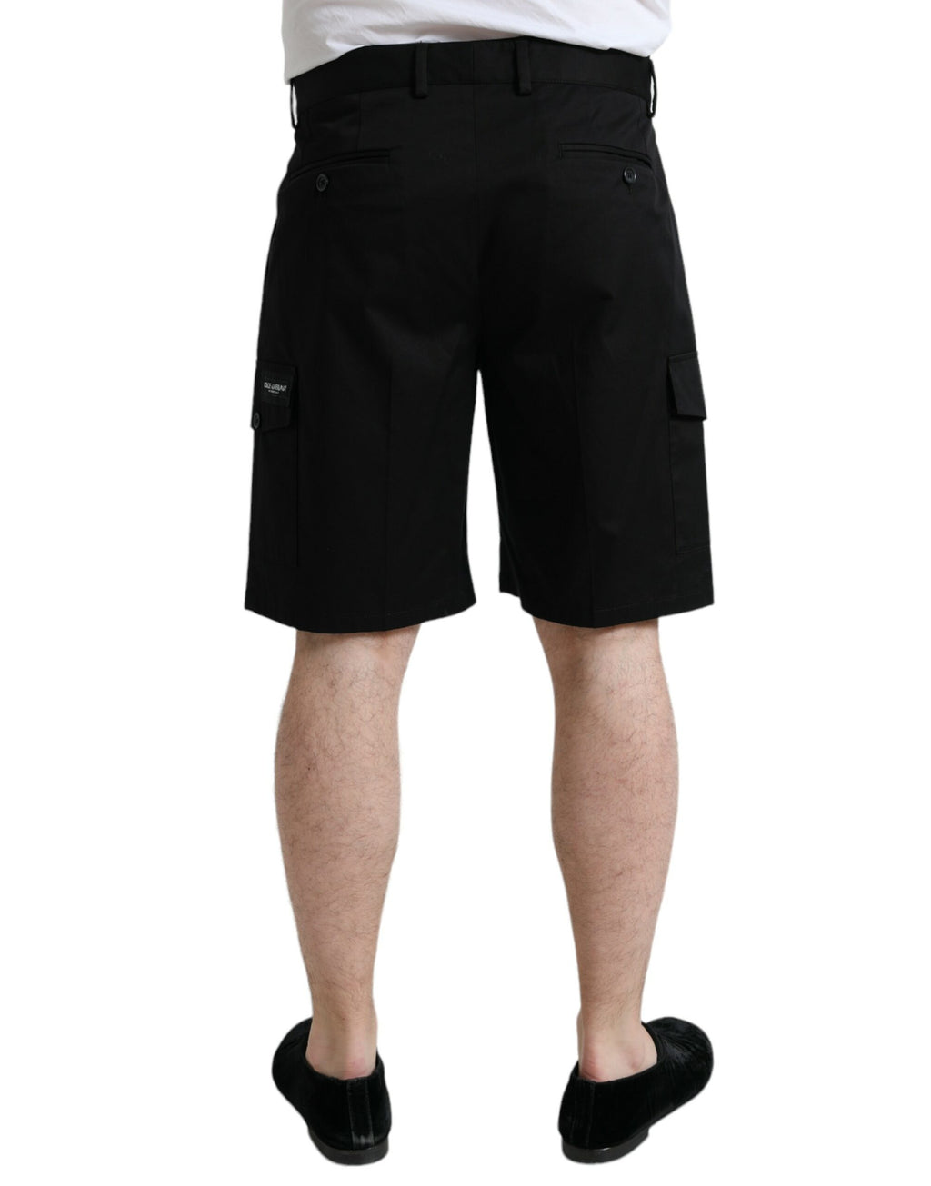 Bermuda cargo en coton stretch noir Dolce &amp; Gabbana