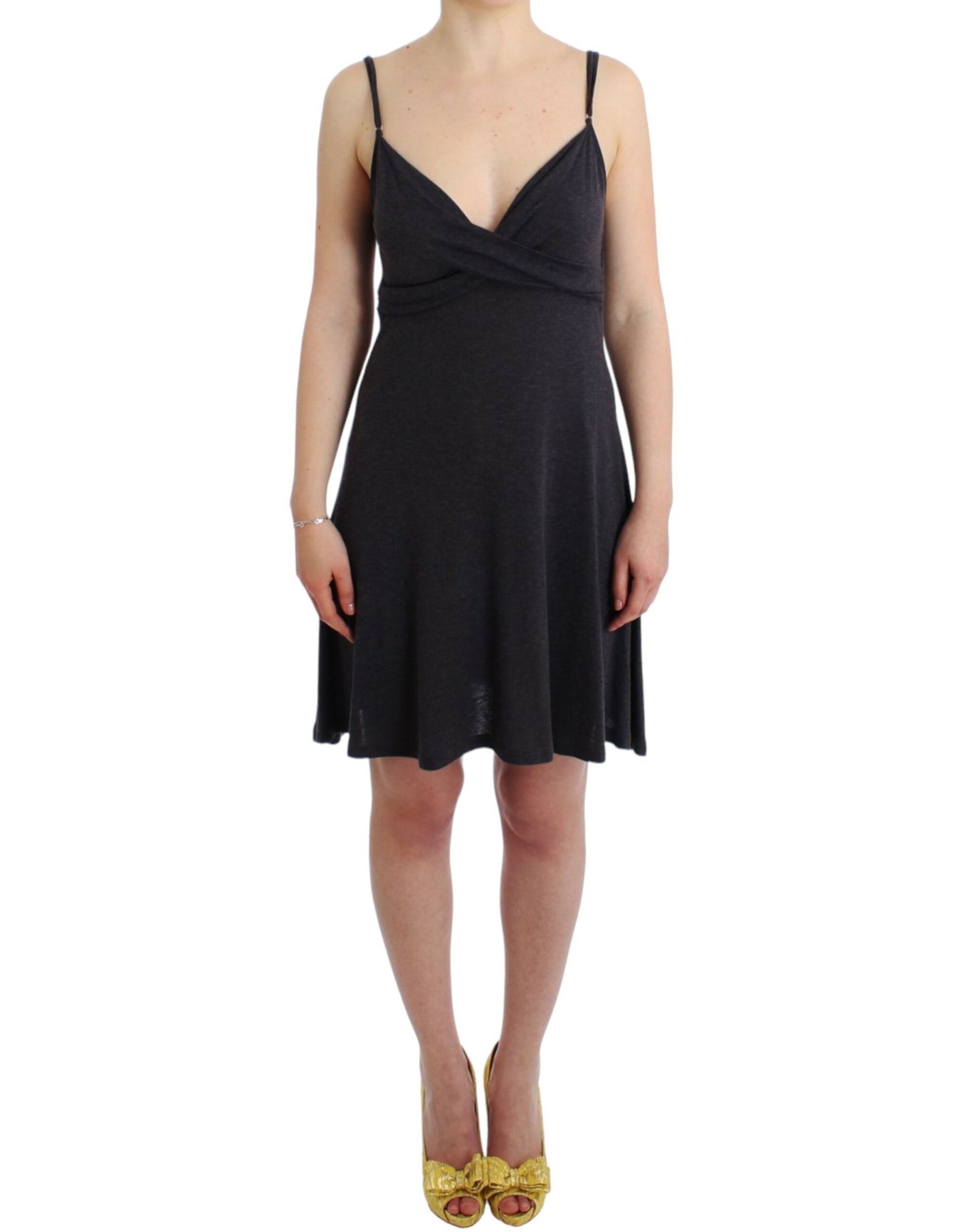 Robe trapèze en tricot gris Costume National