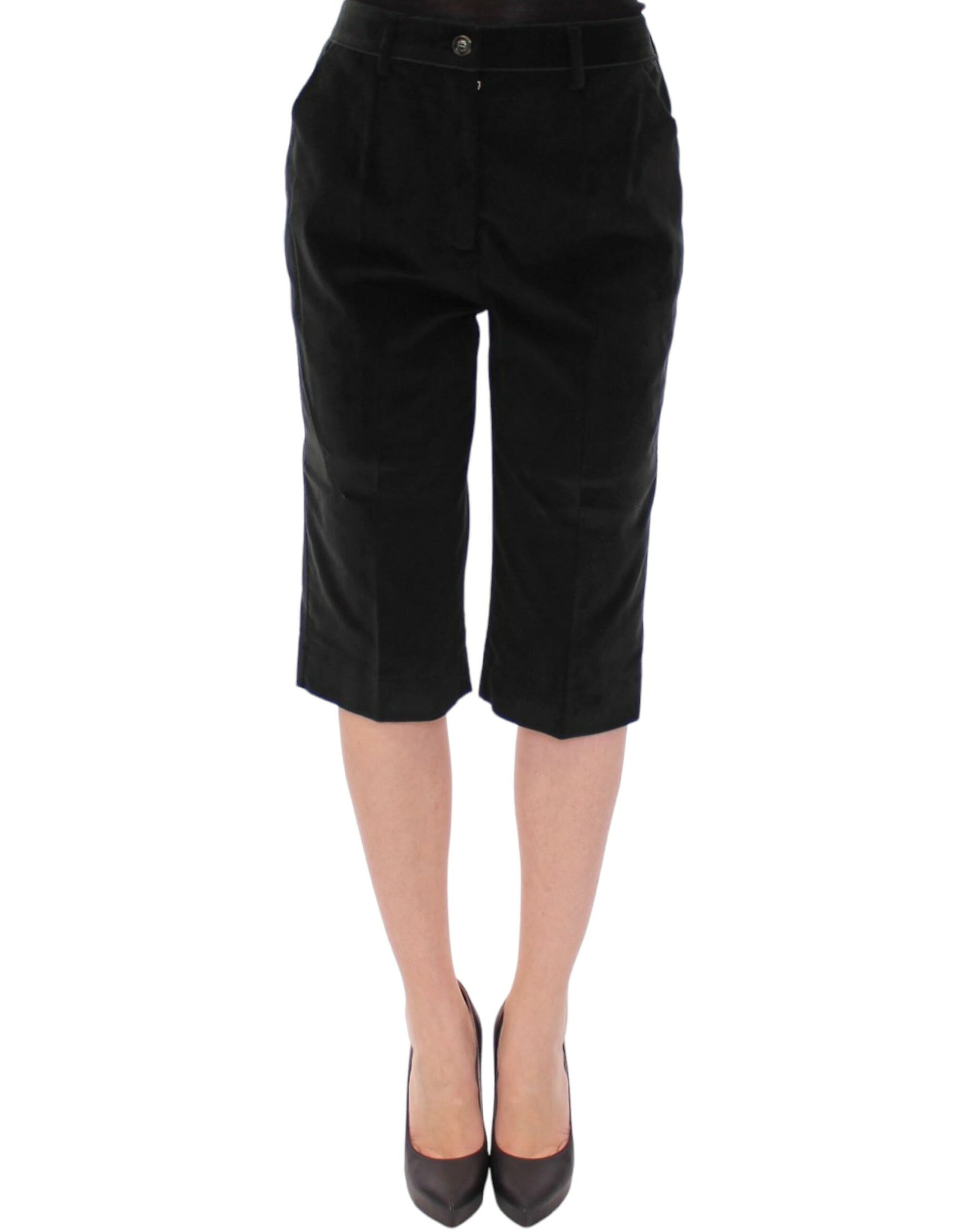 Pantalon short en coton noir Dolce &amp; Gabbana