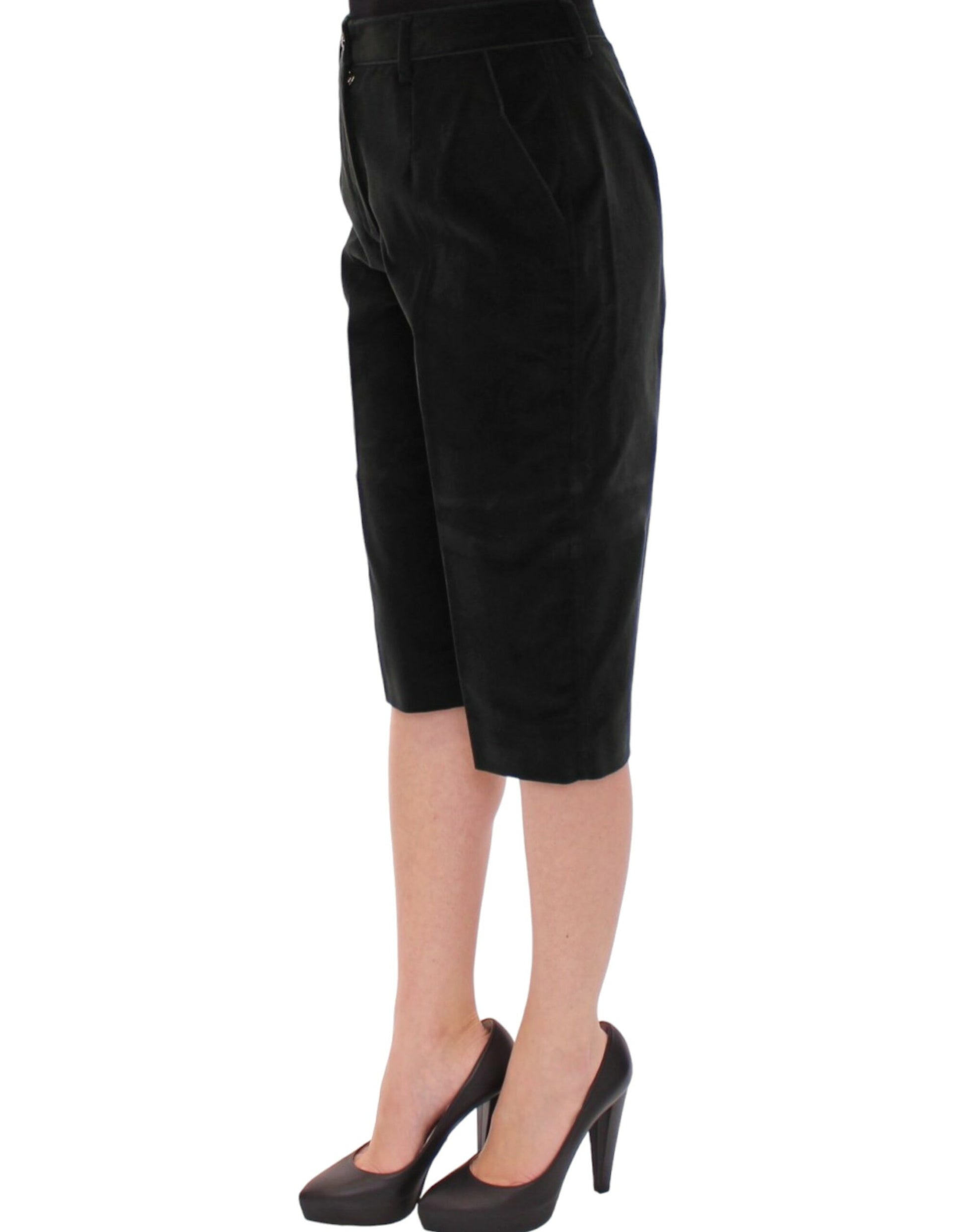 Pantalon short en coton noir Dolce &amp; Gabbana