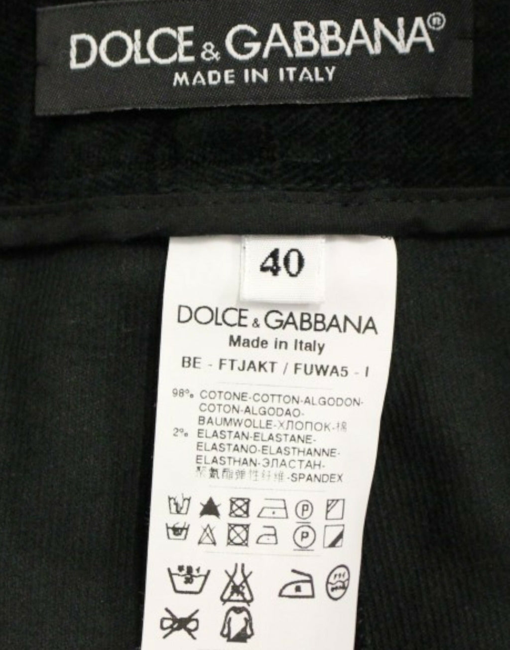 Pantalon short en coton noir Dolce &amp; Gabbana