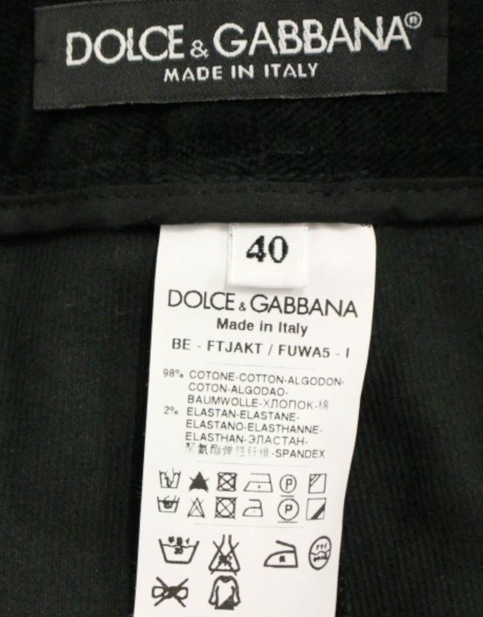 Pantalon short en coton noir Dolce &amp; Gabbana