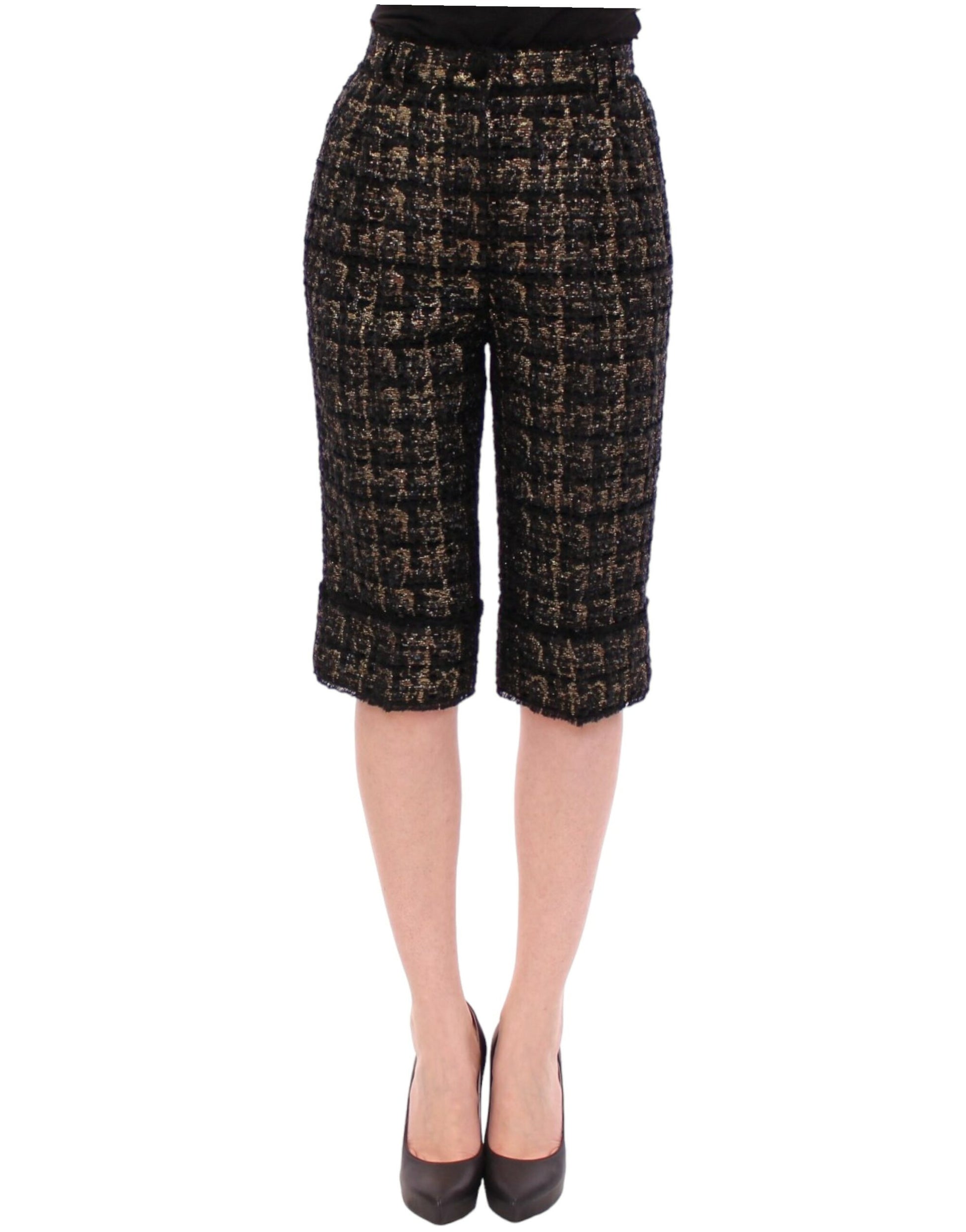 Pantalon short en tissu noir Dolce &amp; Gabbana