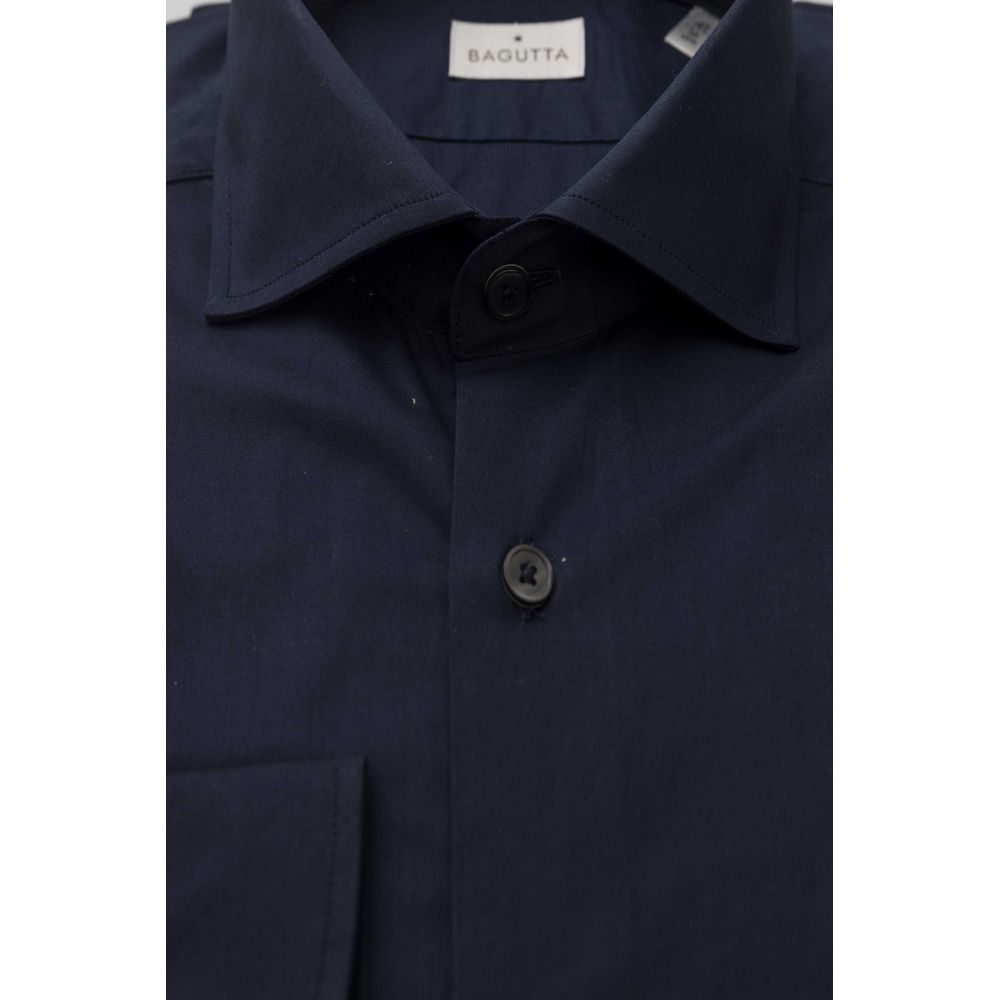Chemise slim Bagutta en coton bleu pour homme
