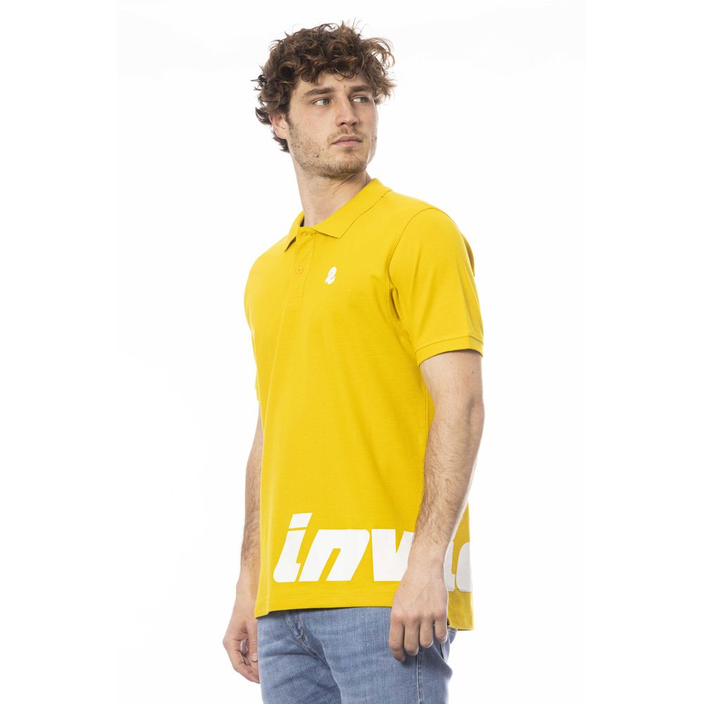 Polo Invicta en coton jaune pour homme