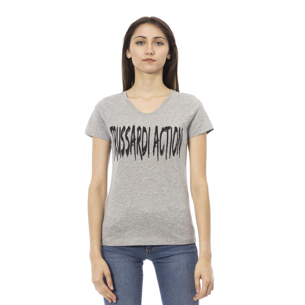 T-shirt Trussardi Action en coton gris pour femme