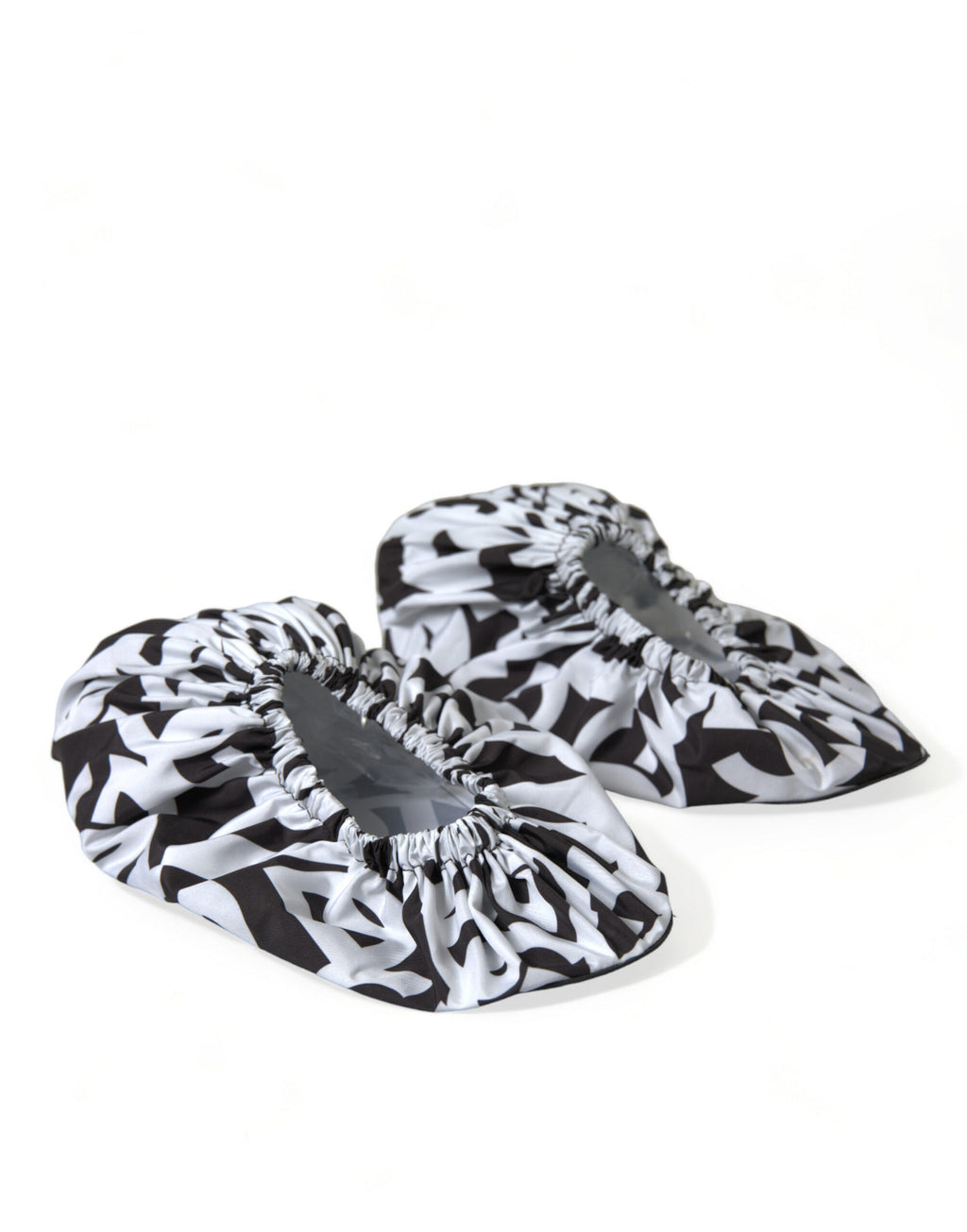 Chaussures plates à enfiler en nylon blanc avec logo imprimé Dolce &amp; Gabbana