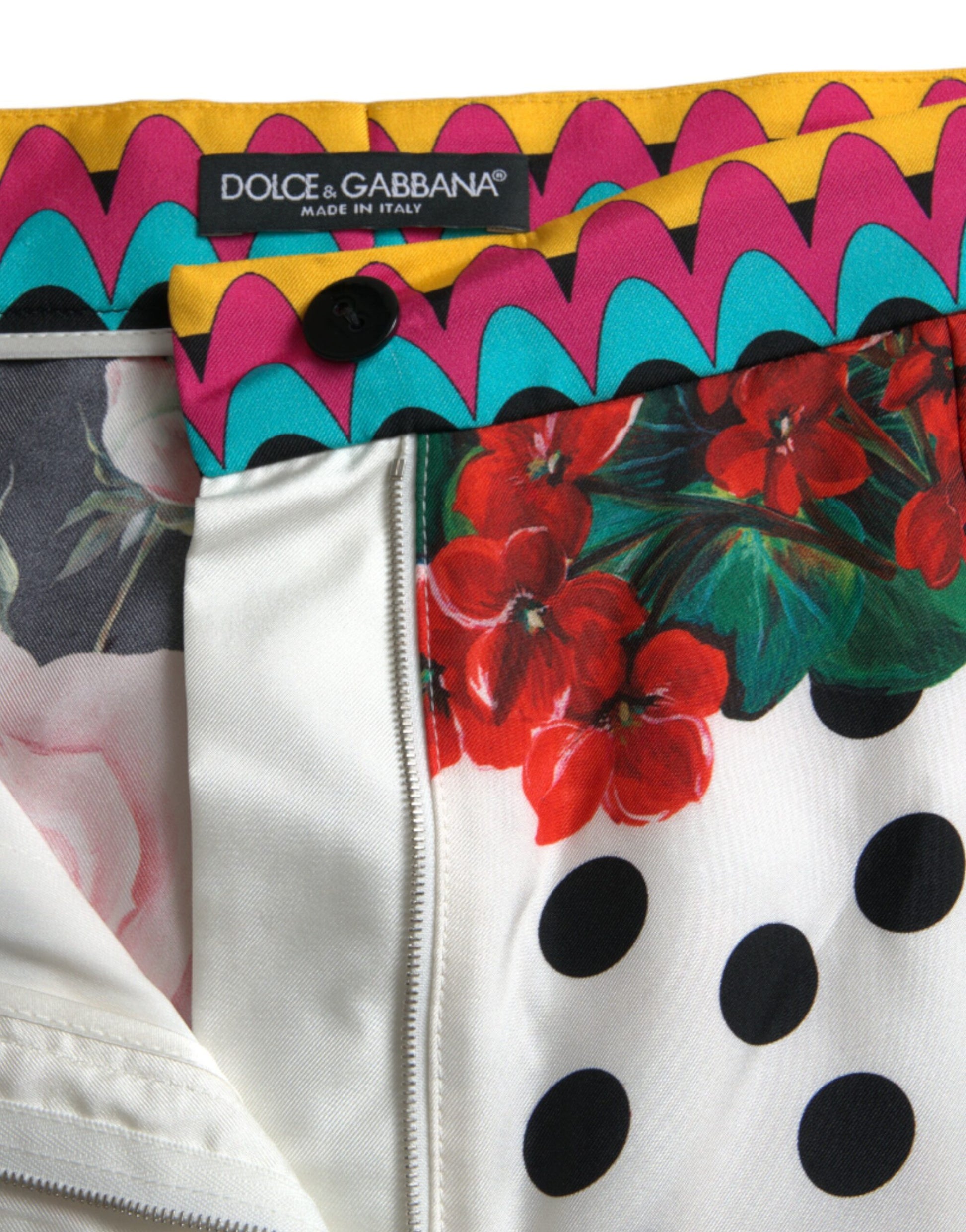 Short chaud à pois et fleurs multicolores Dolce &amp; Gabbana