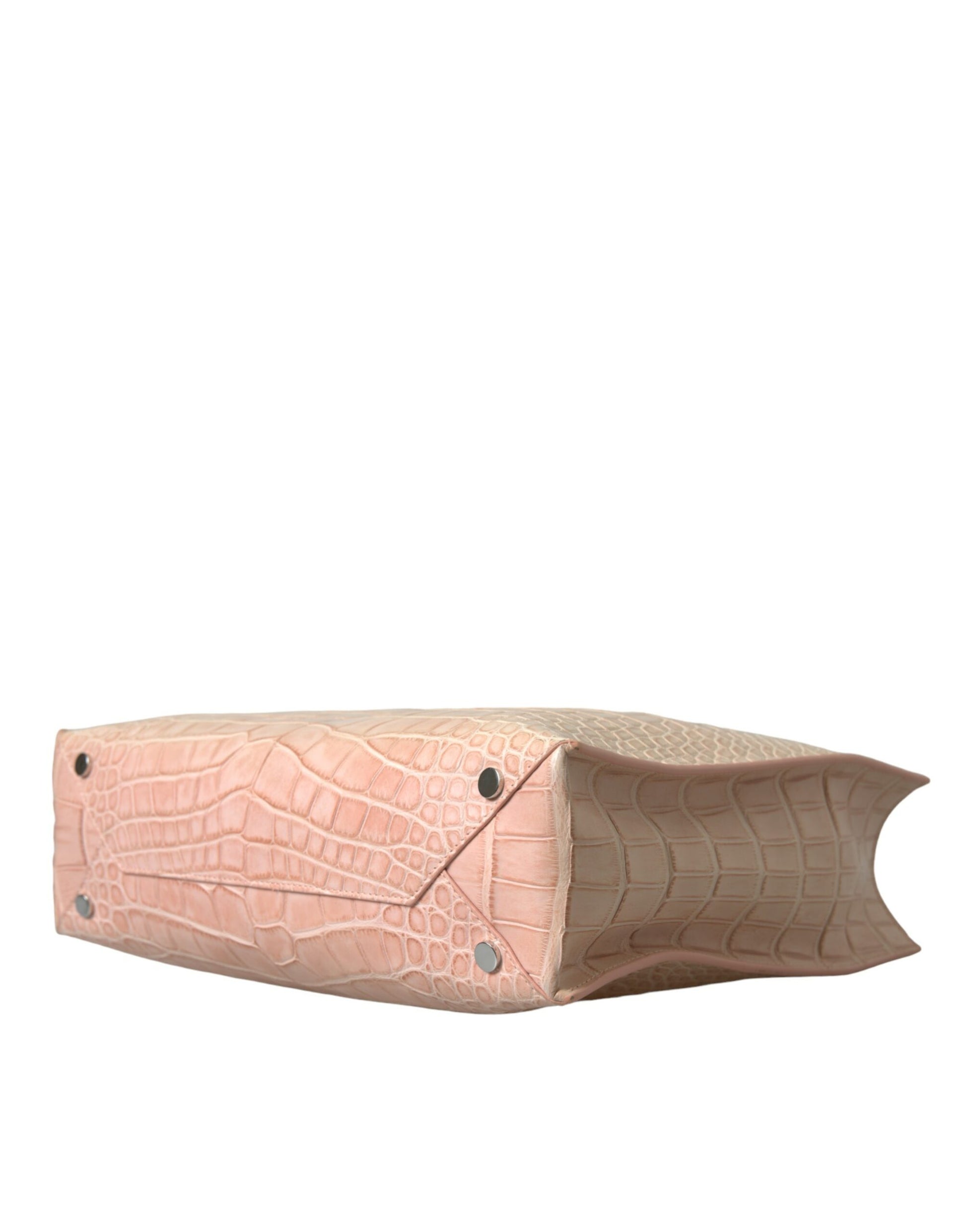 Sac cabas Balenciaga en cuir exotique rose gaufré avec poignée torsadée