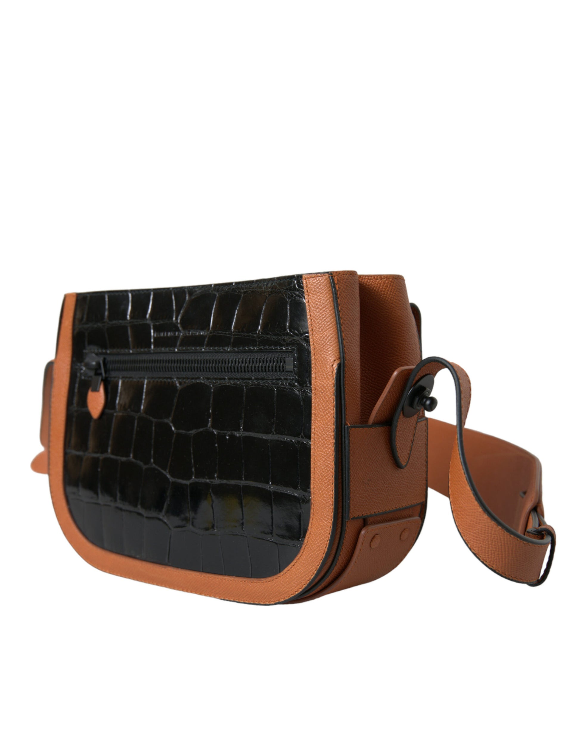 Sac à main Balenciaga en cuir exotique noir et marron