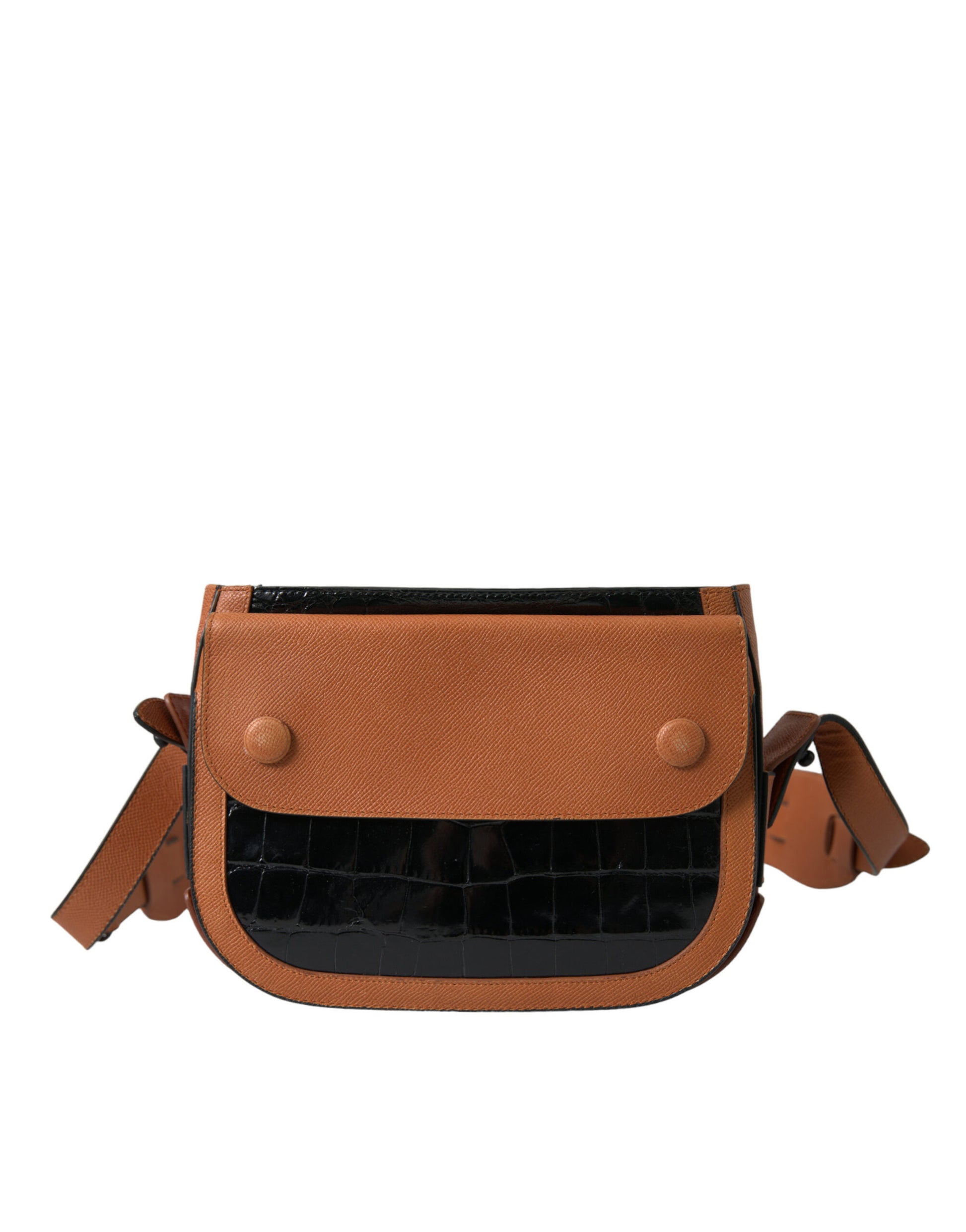 Sac à main Balenciaga en cuir exotique noir et marron