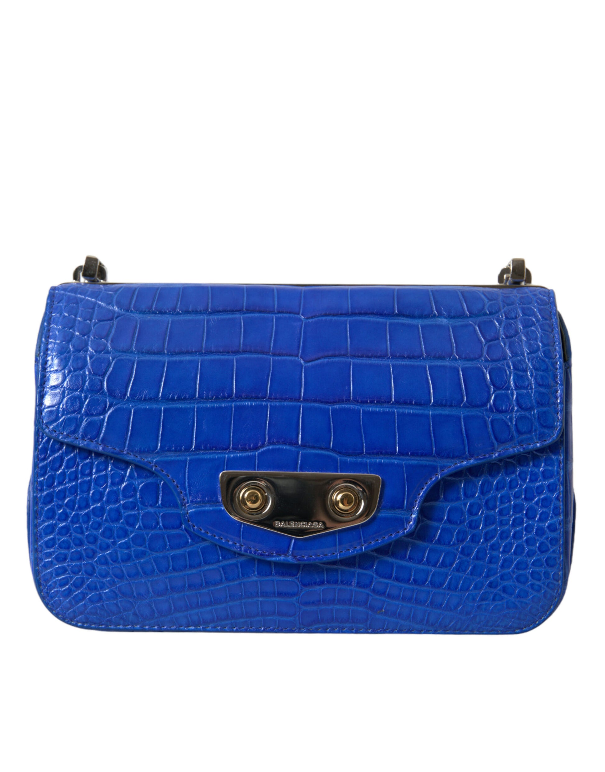 Sac à main à bandoulière Balenciaga Neo Classic en cuir exotique bleu