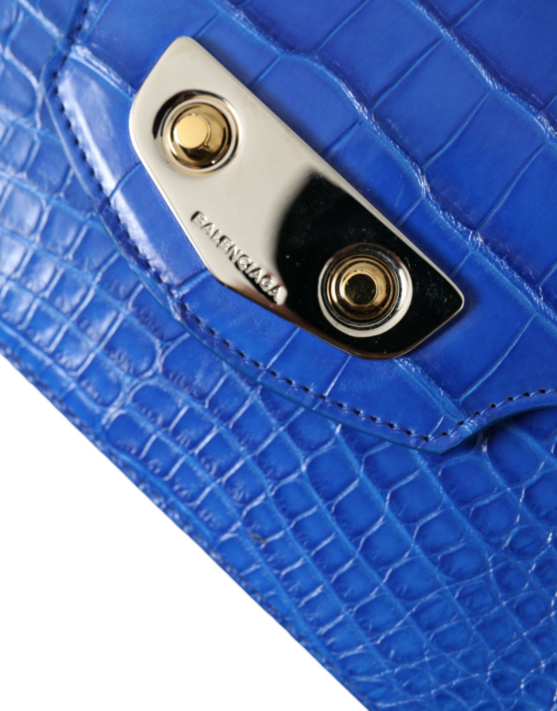 Sac à main à bandoulière Balenciaga Neo Classic en cuir exotique bleu