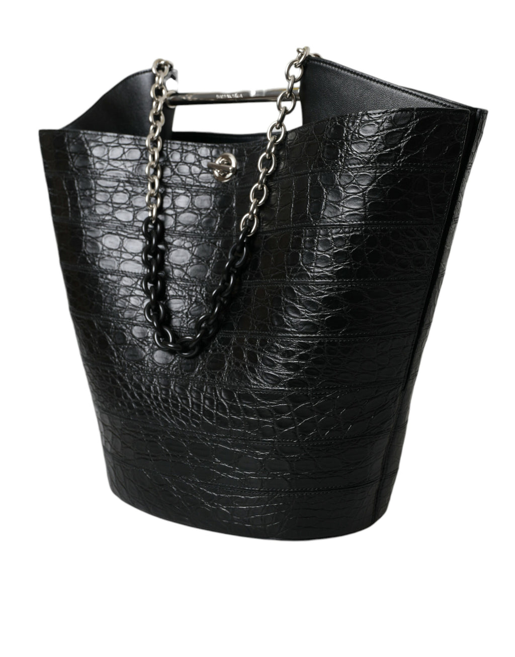 Sac fourre-tout seau maxi en cuir exotique noir Balenciaga