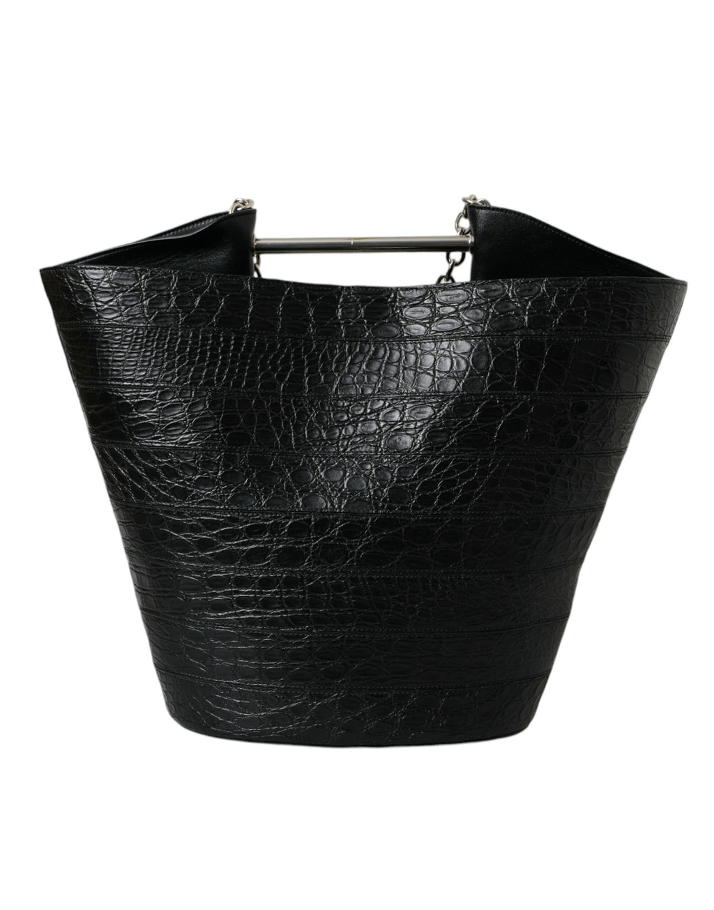 Sac fourre-tout seau maxi en cuir exotique noir Balenciaga