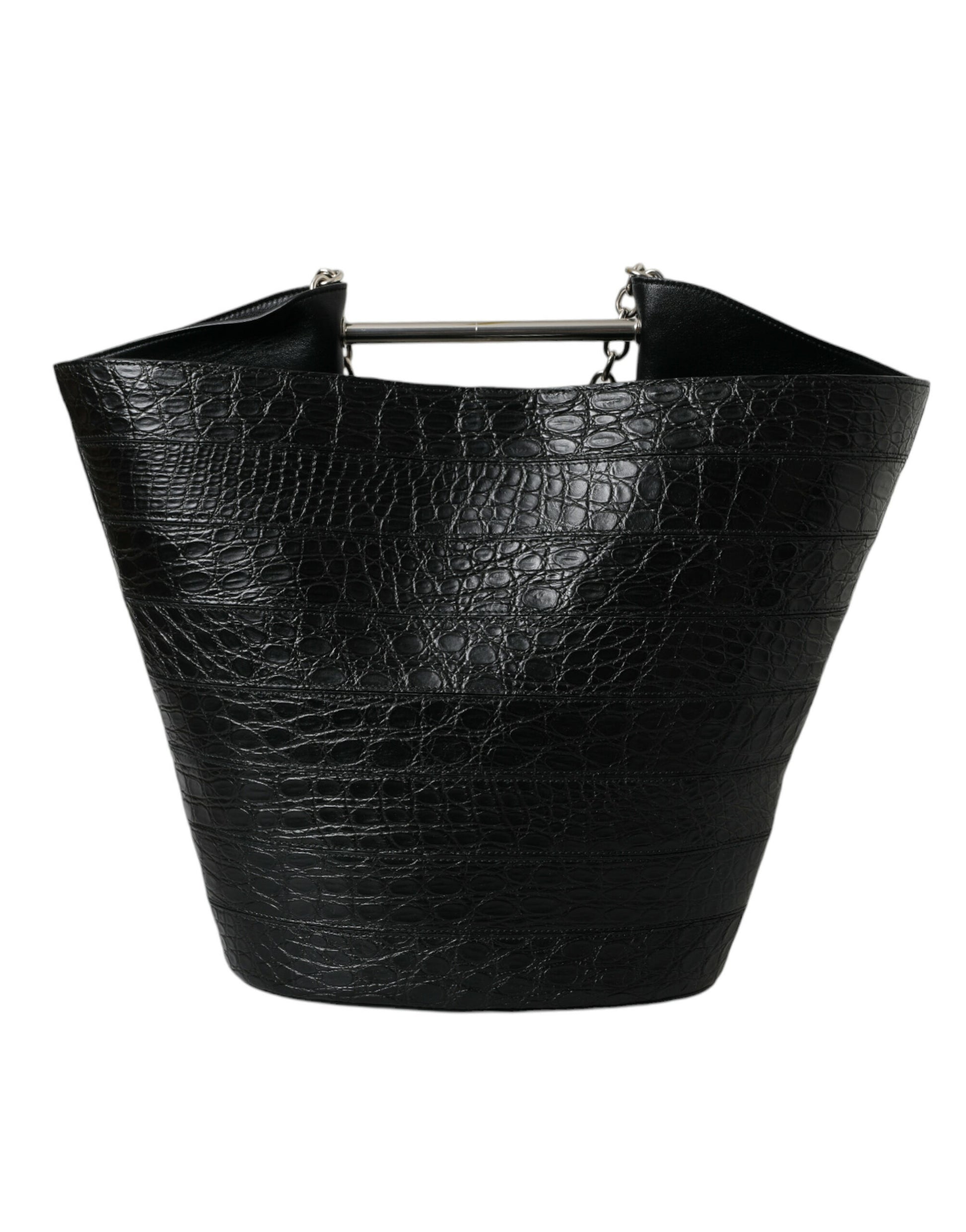 Sac fourre-tout seau maxi en cuir exotique noir Balenciaga