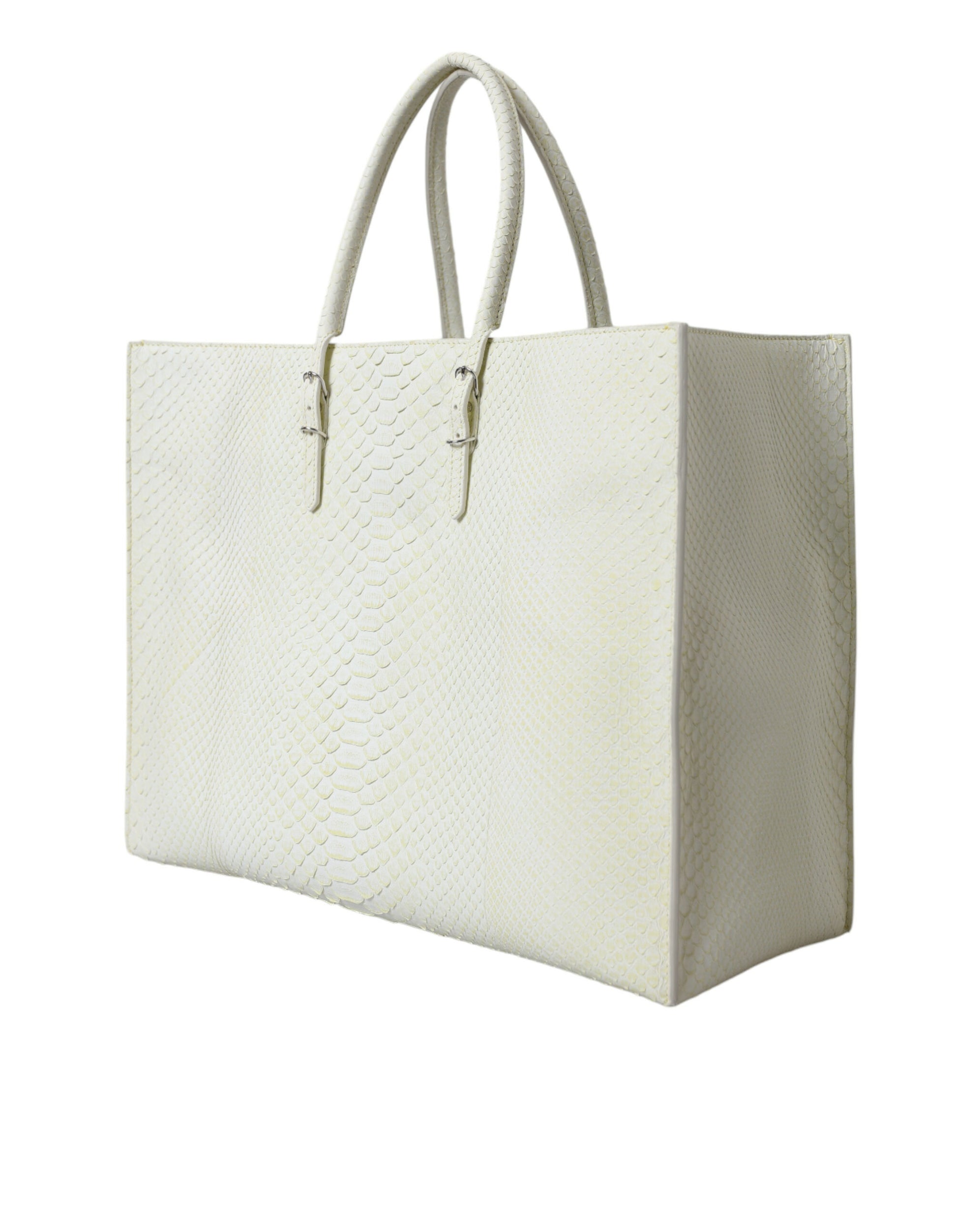 Sac cabas Balenciaga en cuir exotique blanc et jaune