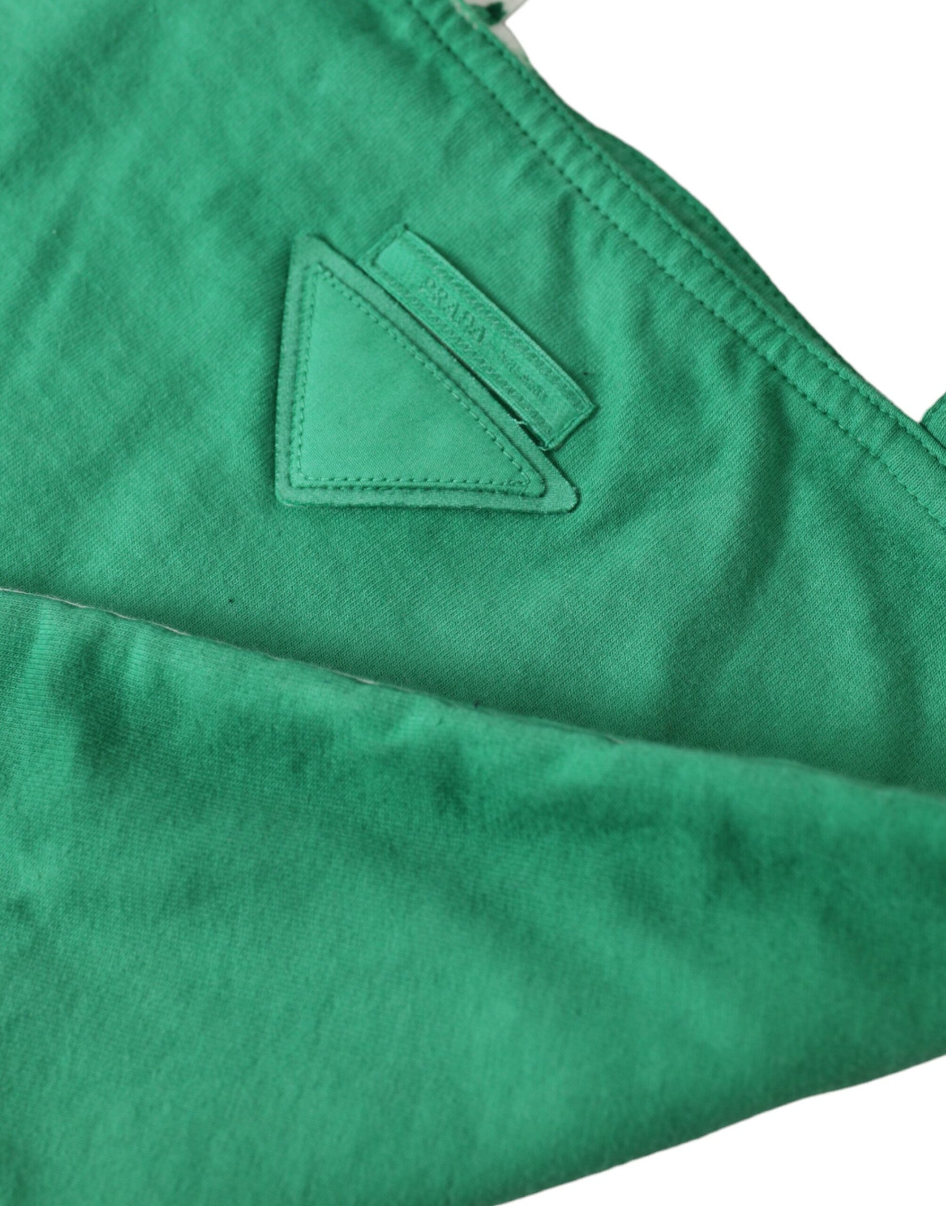 Sac fourre-tout Prada en jersey vert avec logo