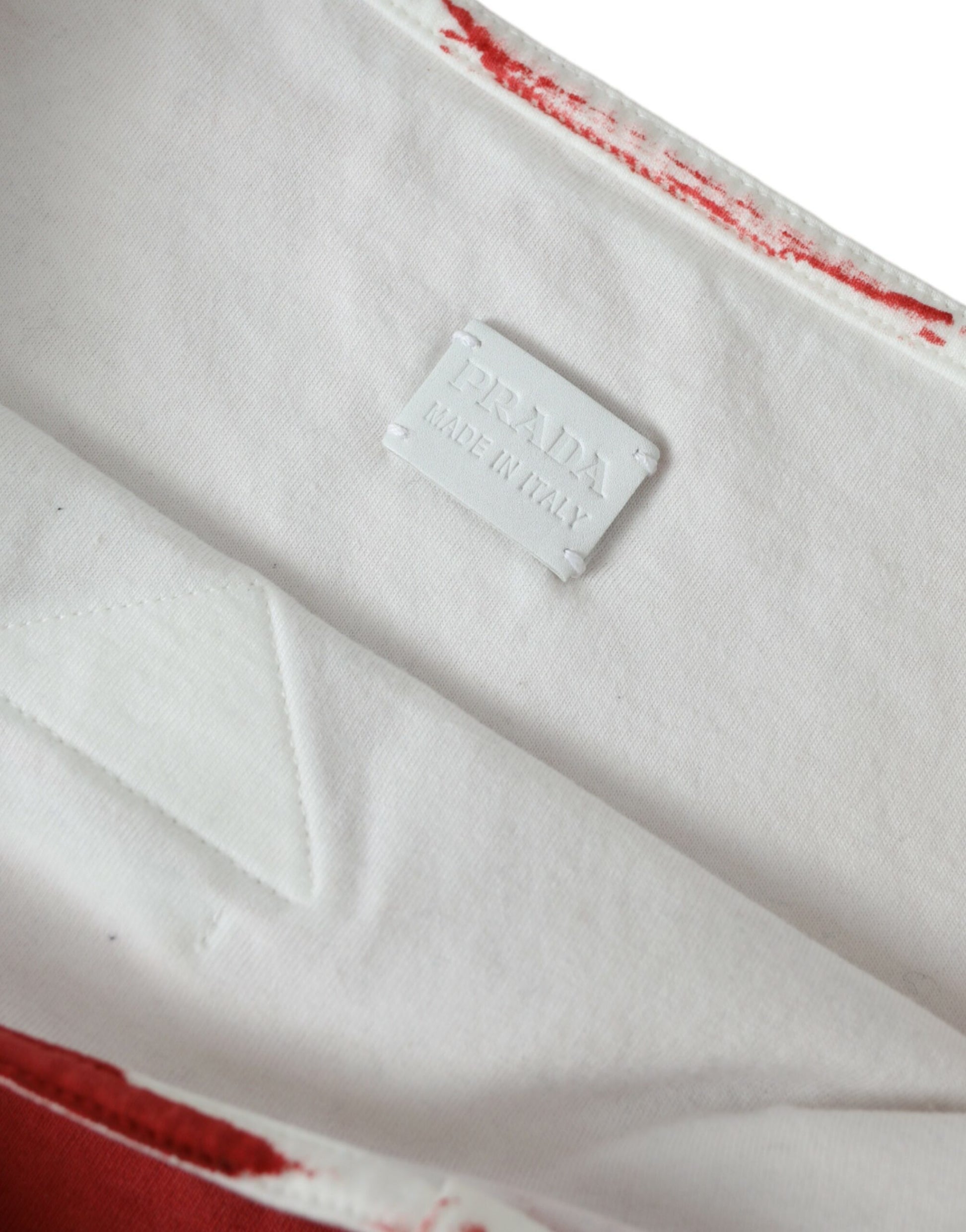 Sac cabas Prada en jersey rouge avec logo