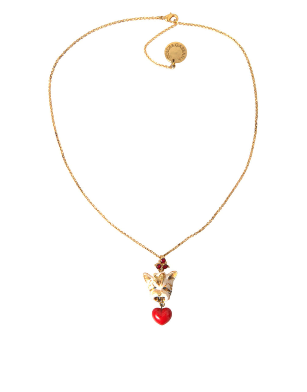 Collier Dolce &amp; Gabbana avec pendentif en forme de cœur et chaîne en laiton doré