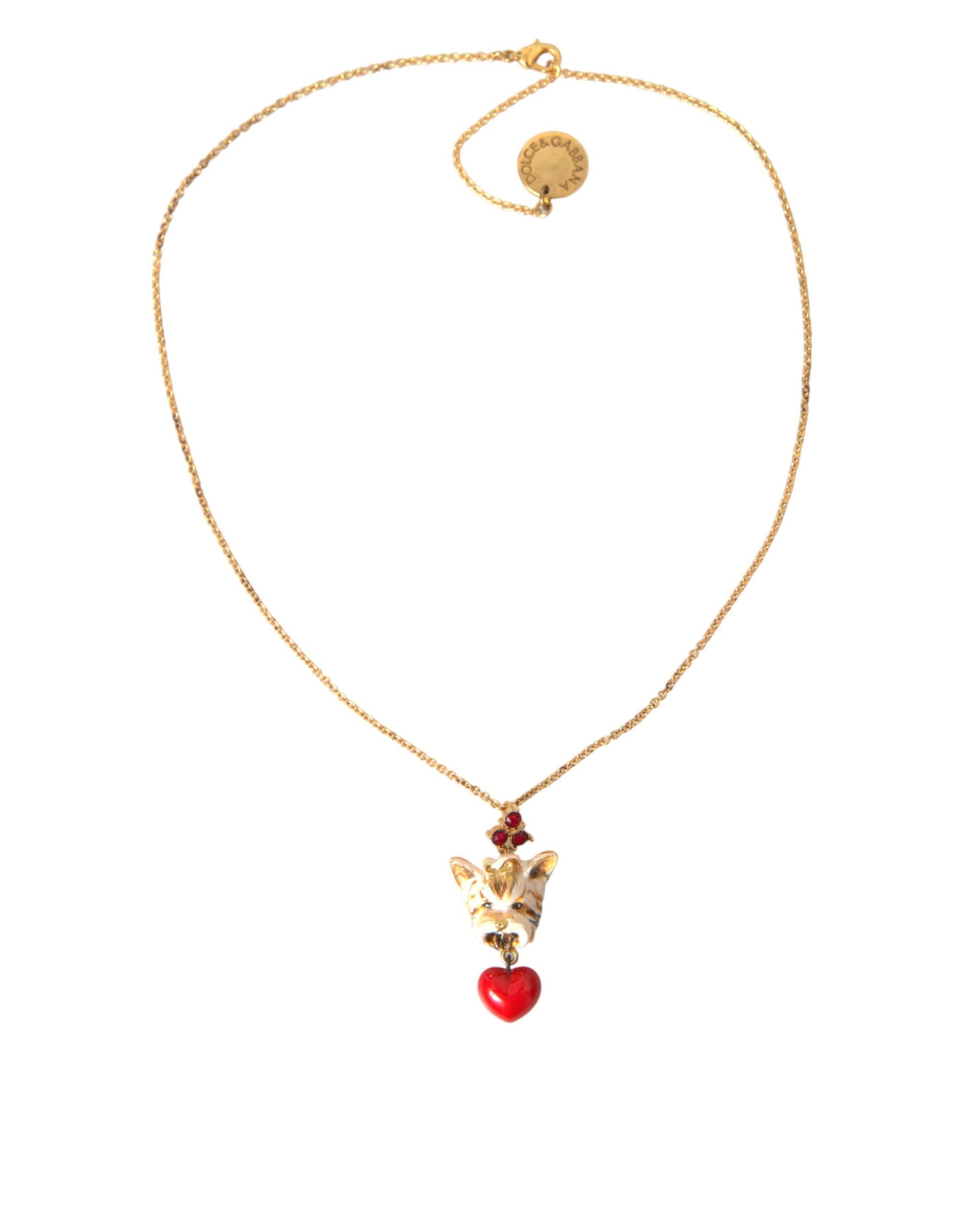 Collier Dolce &amp; Gabbana avec pendentif en forme de cœur et chaîne en laiton doré