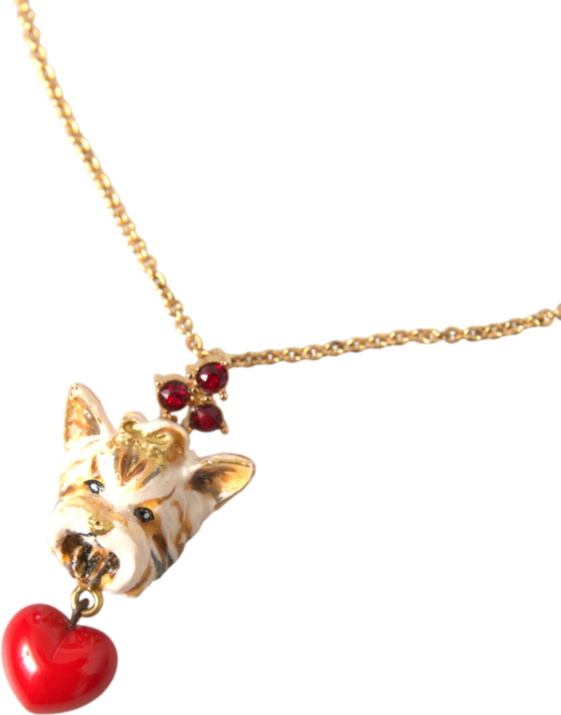 Collier Dolce &amp; Gabbana avec pendentif en forme de cœur et chaîne en laiton doré