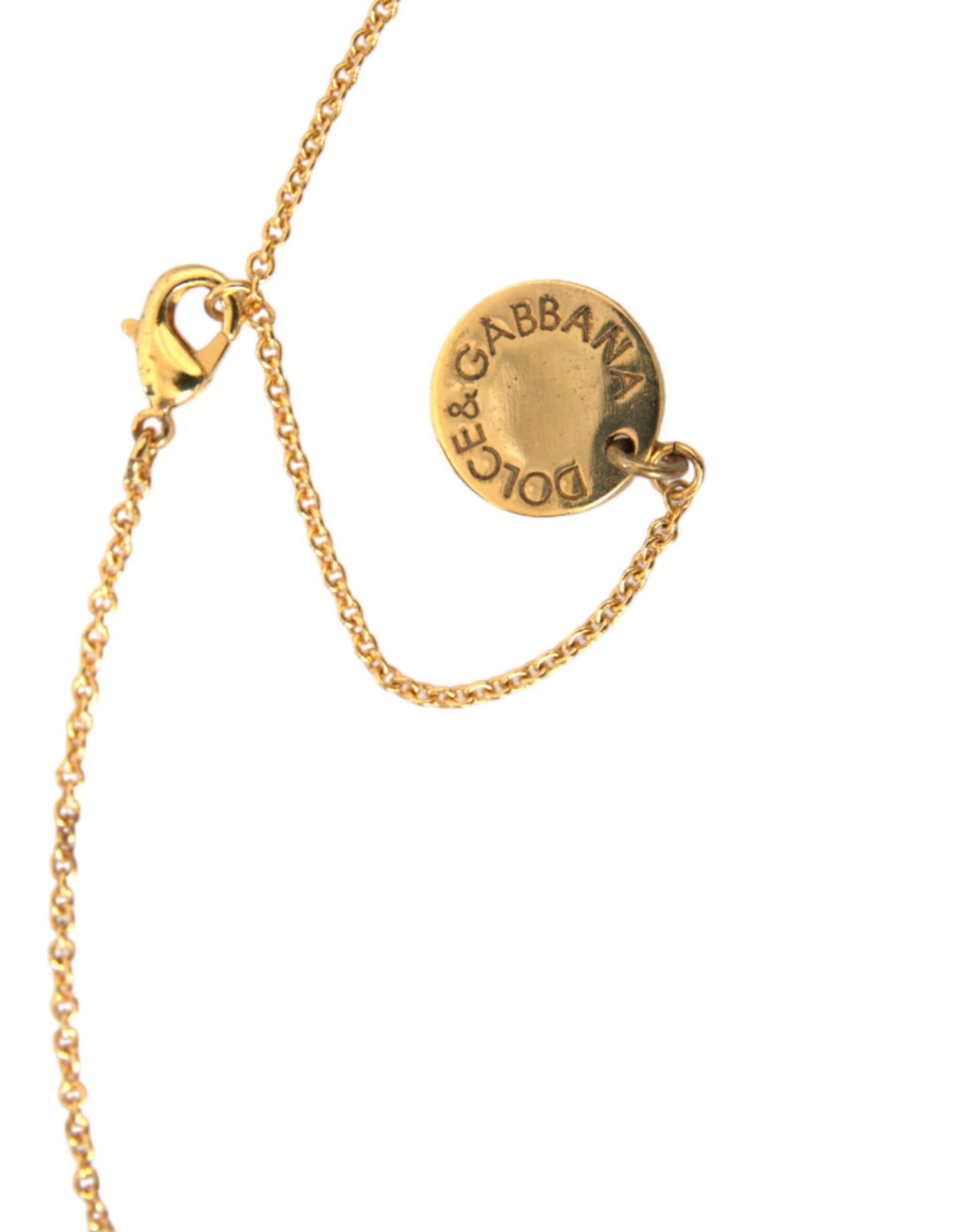 Collier Dolce &amp; Gabbana avec pendentif en forme de cœur et chaîne en laiton doré