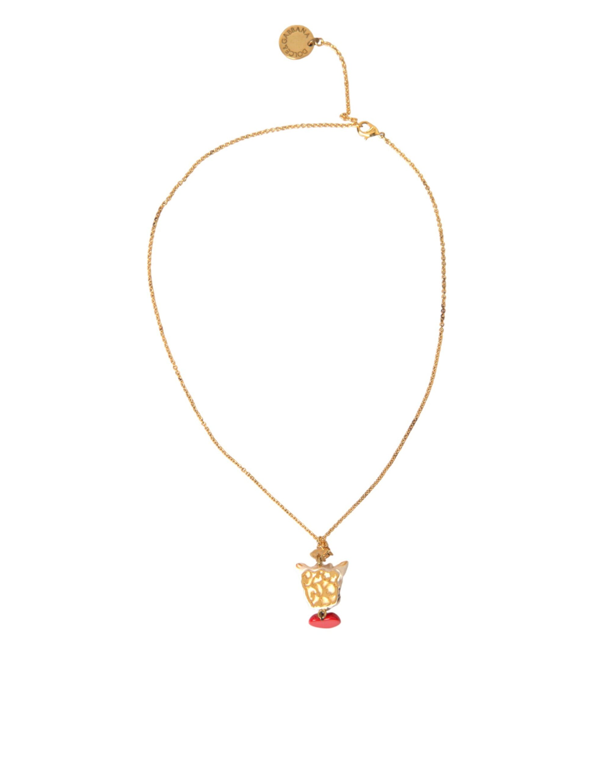 Collier Dolce &amp; Gabbana avec pendentif en forme de cœur et chaîne en laiton doré