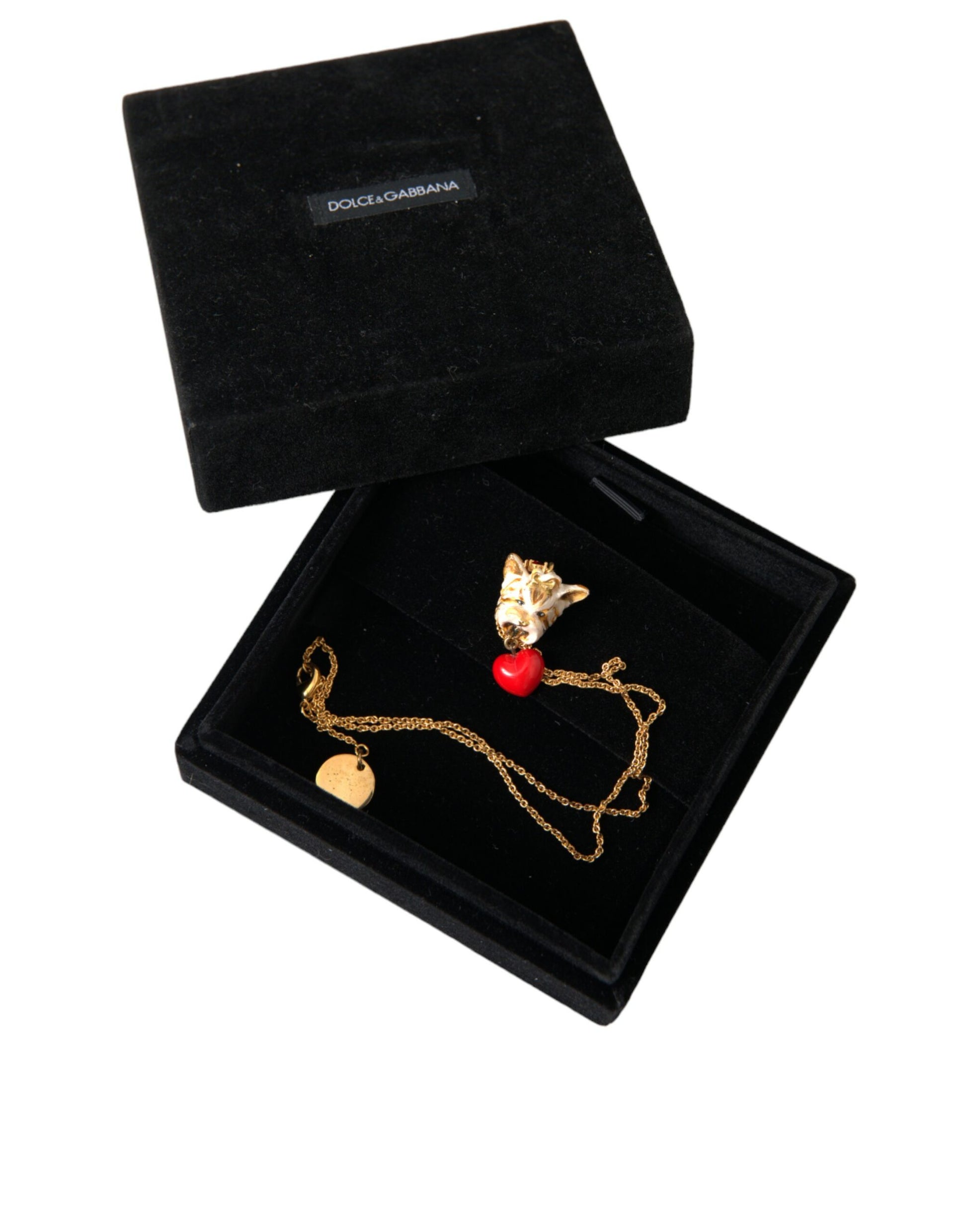 Collier Dolce &amp; Gabbana avec pendentif en forme de cœur et chaîne en laiton doré