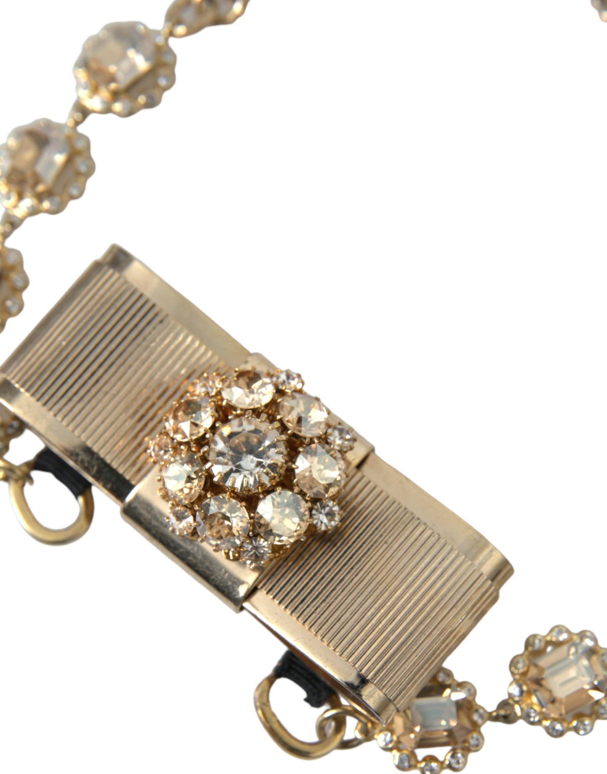 Collier ras du cou Dolce &amp; Gabbana en laiton doré et cristal transparent