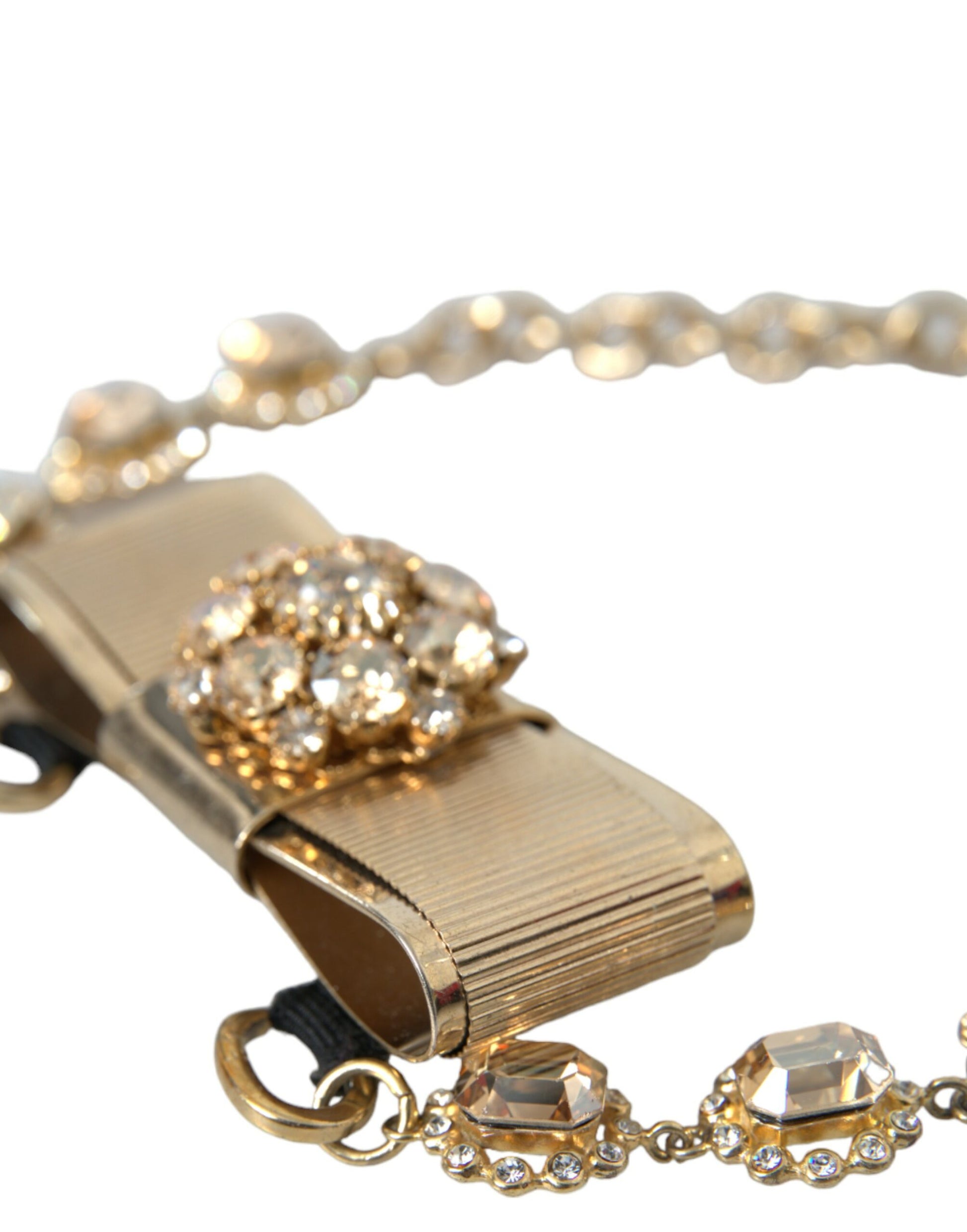 Collier ras du cou Dolce &amp; Gabbana en laiton doré et cristal transparent