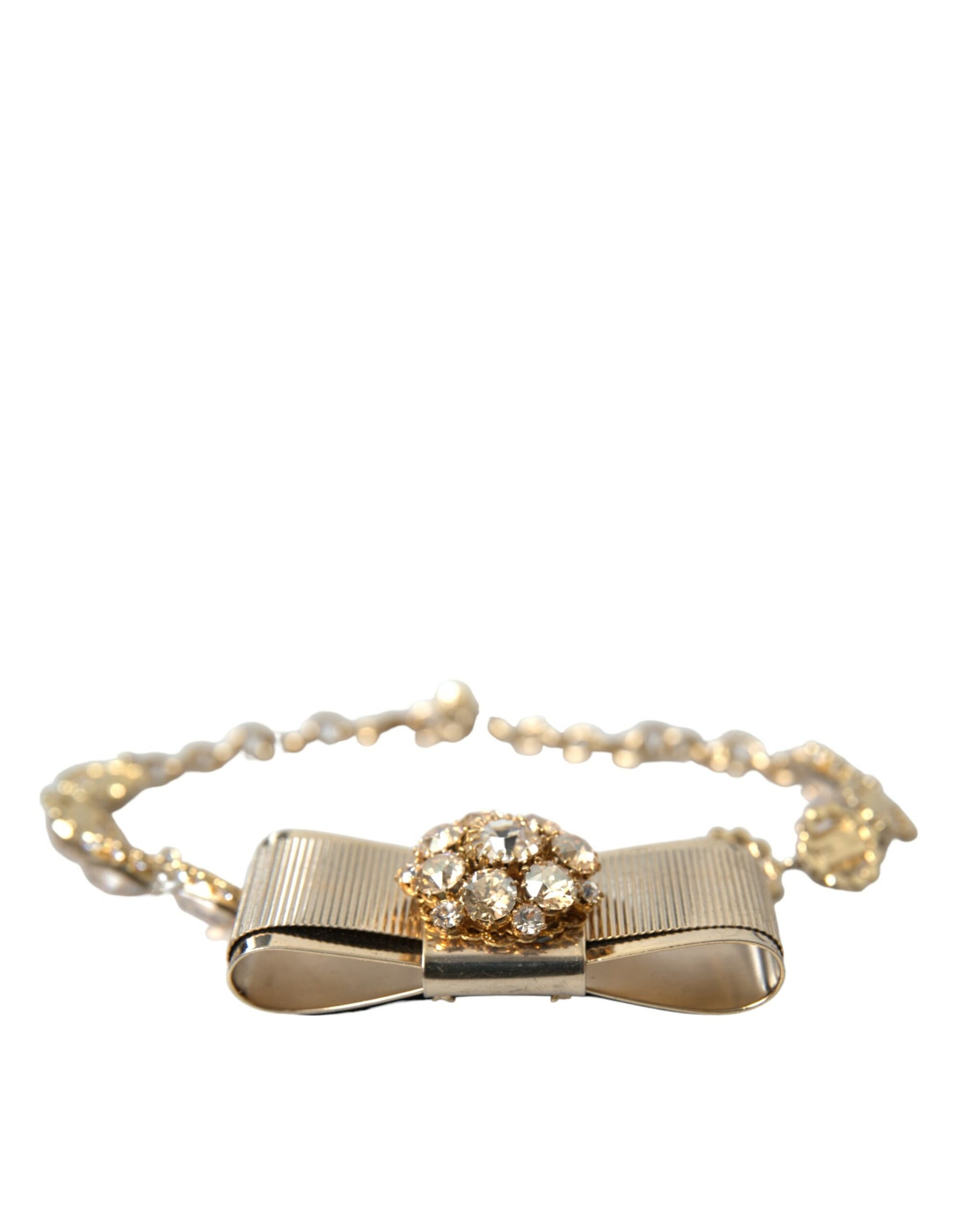 Collier ras du cou Dolce &amp; Gabbana en laiton doré et cristal transparent