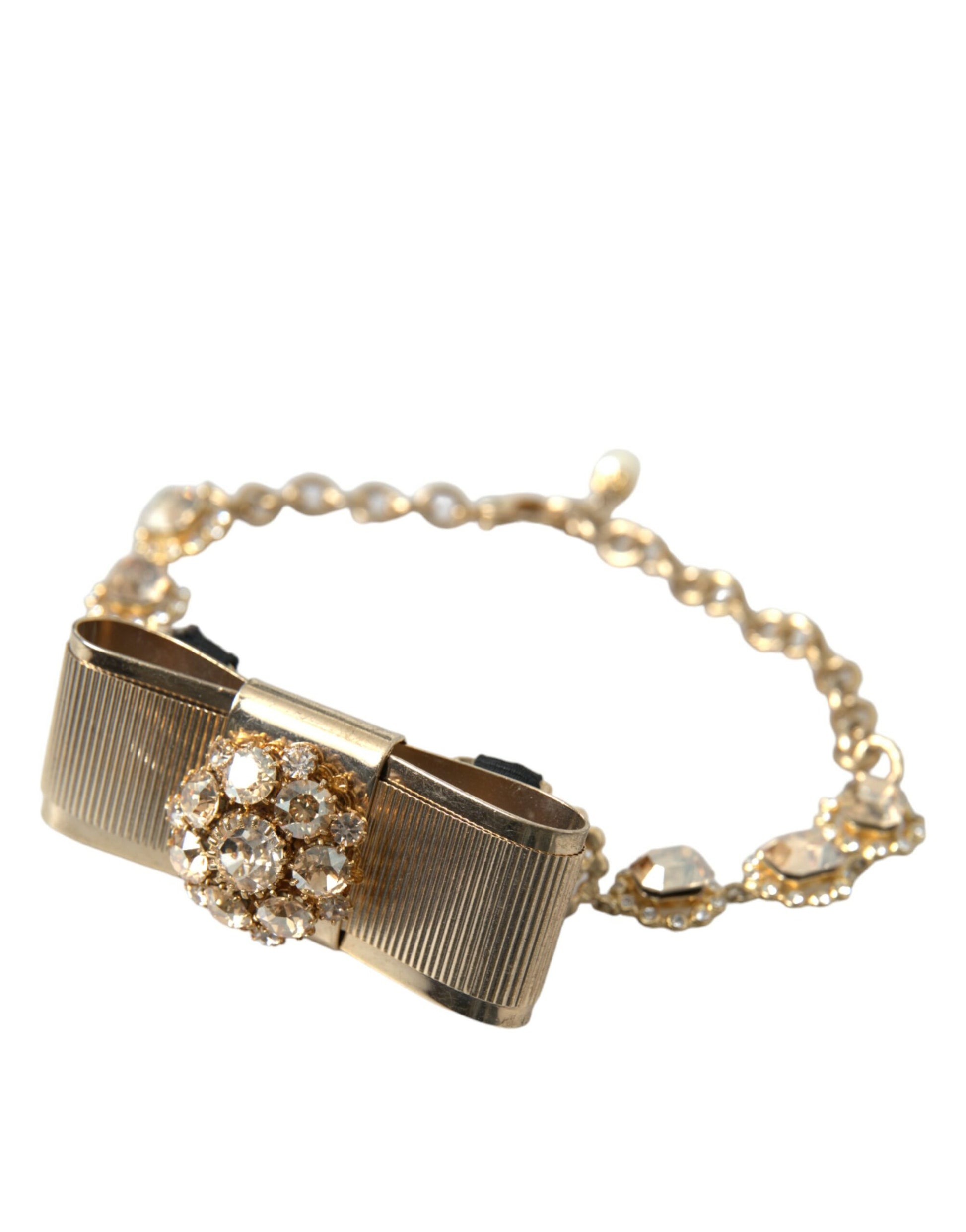 Collier ras du cou Dolce &amp; Gabbana en laiton doré et cristal transparent