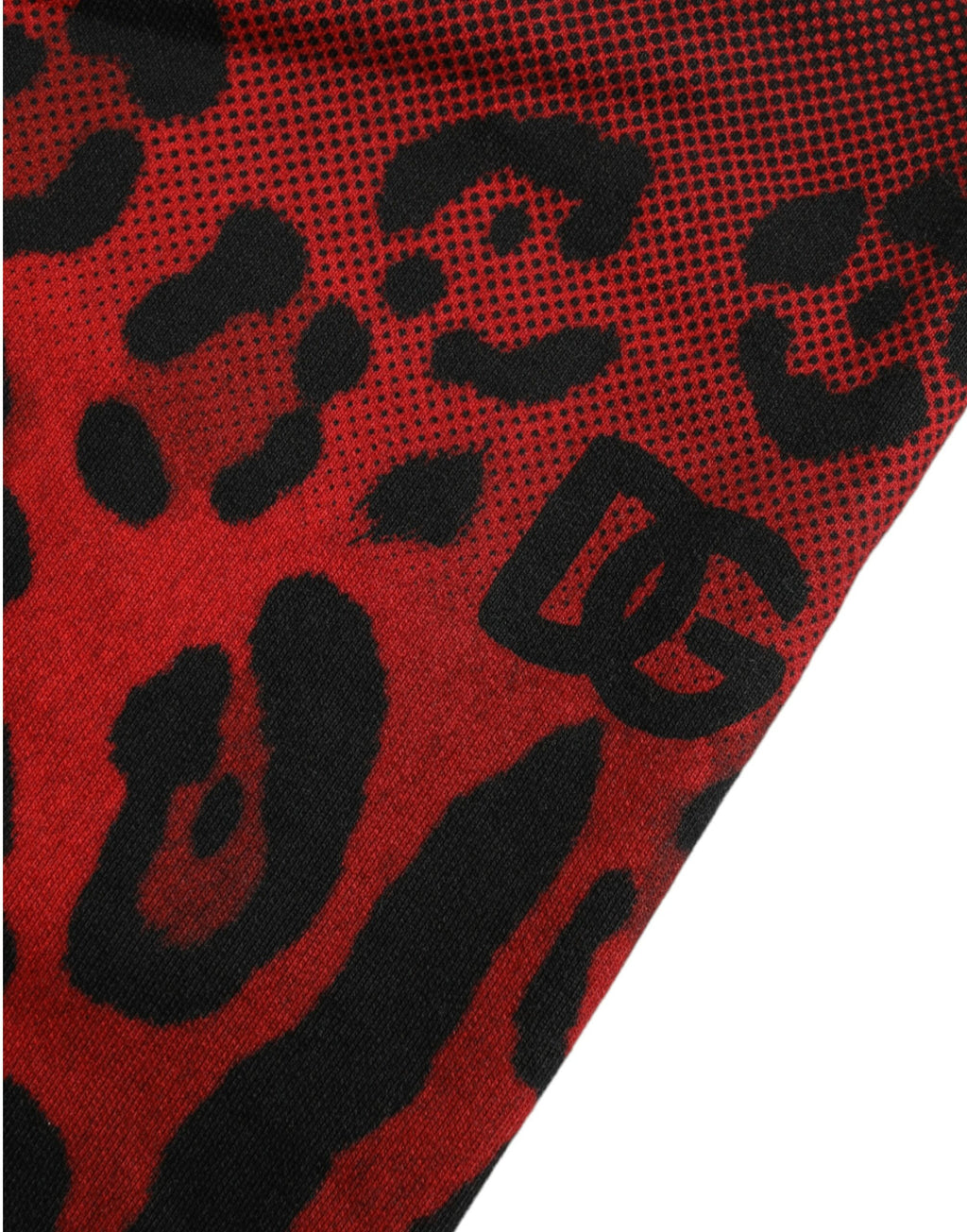 Bermuda en coton à imprimé léopard rouge Dolce &amp; Gabbana