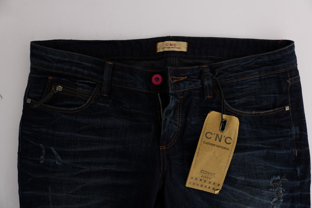 Jean en denim bleu coupe classique en coton Costume National