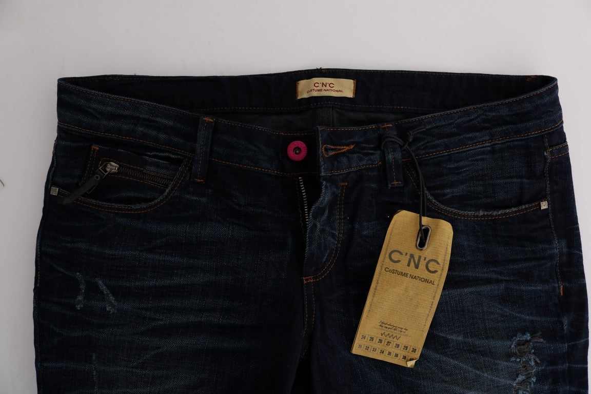 Jean en denim bleu coupe classique en coton Costume National
