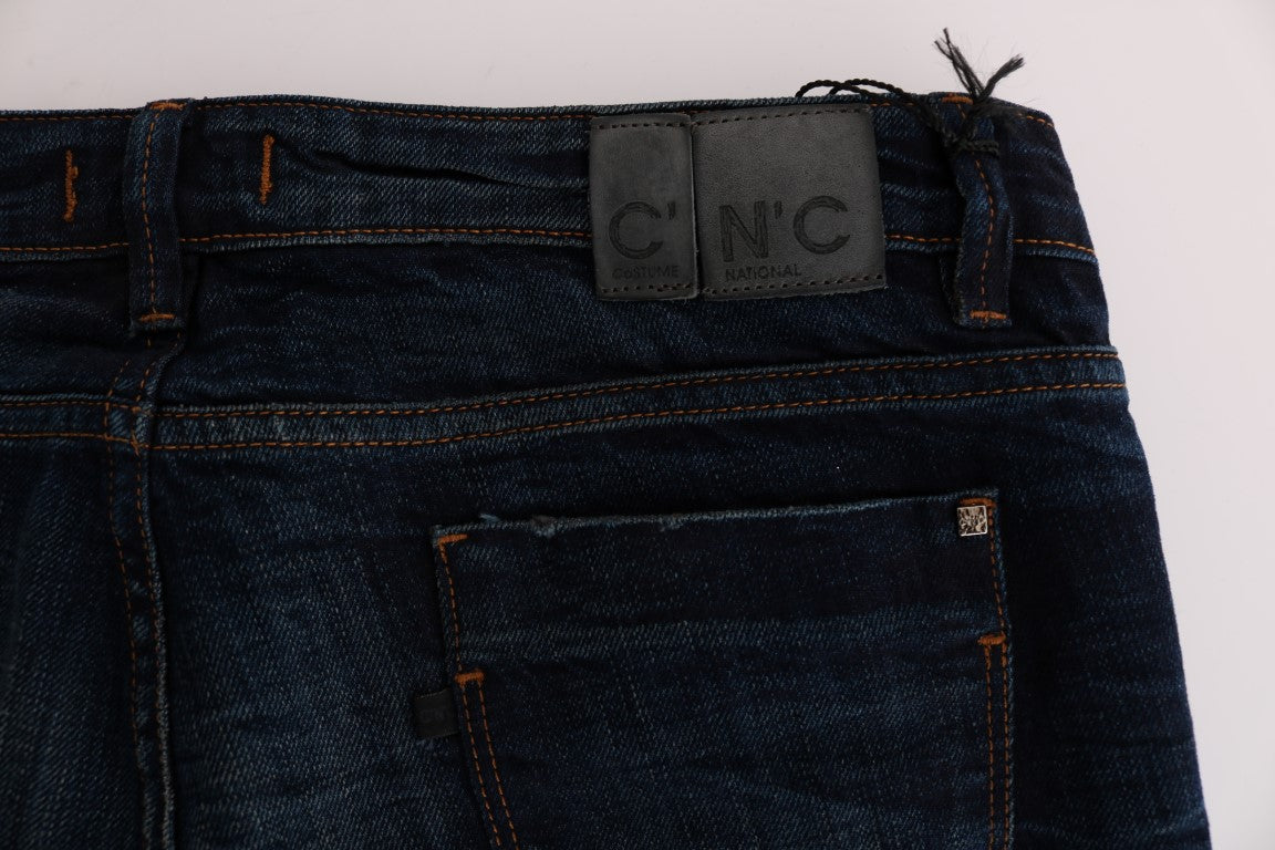 Jean en denim bleu coupe classique en coton Costume National