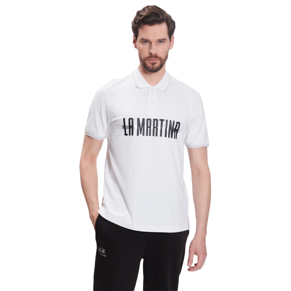 Polo élégant en coton mélangé La Martina avec accents pailletés