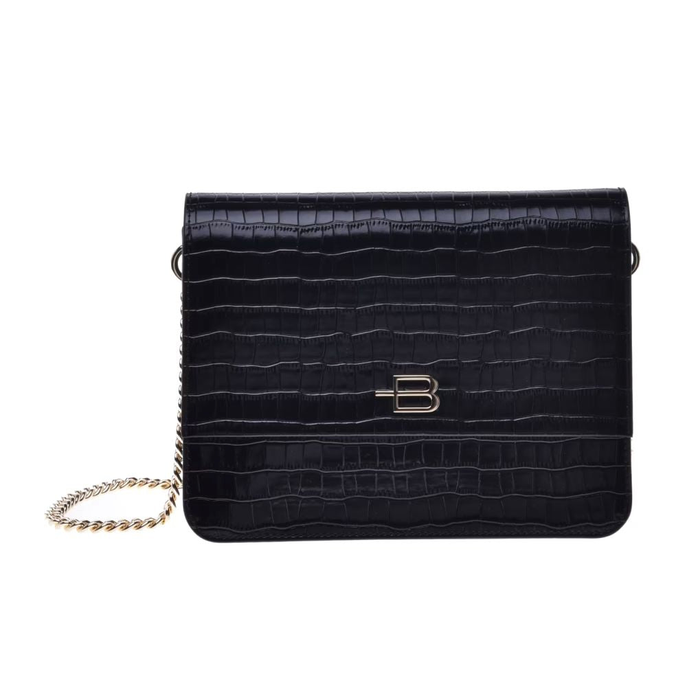 Sac bandoulière Baldinini Trend en cuir de veau noir pour femme
