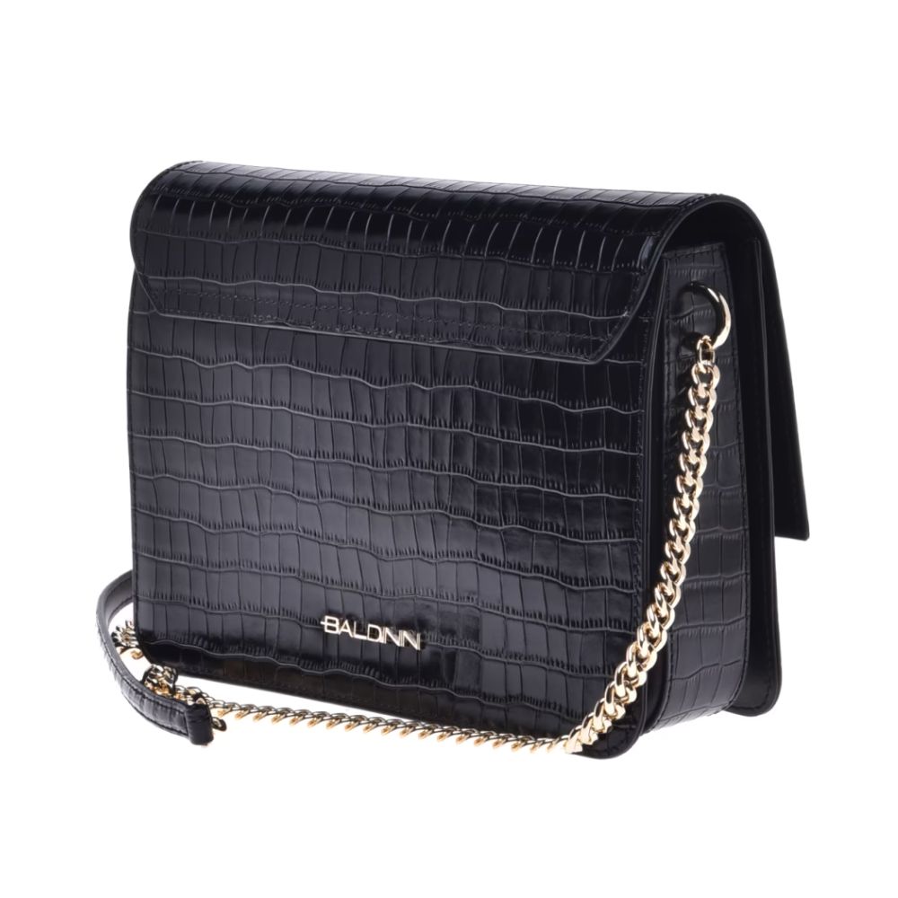Sac bandoulière Baldinini Trend en cuir de veau noir pour femme
