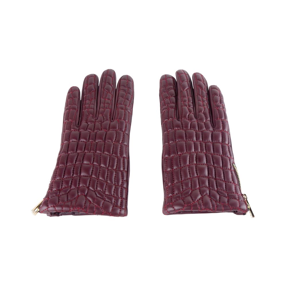 Gants Cavalli Class en cuir d'agneau rouge pour femme