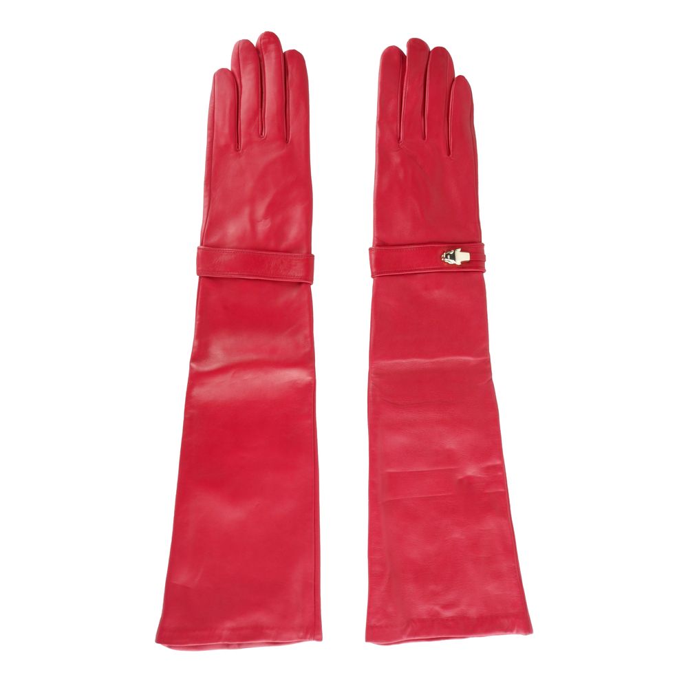 Gants Cavalli Class en cuir d'agneau rouge pour femme