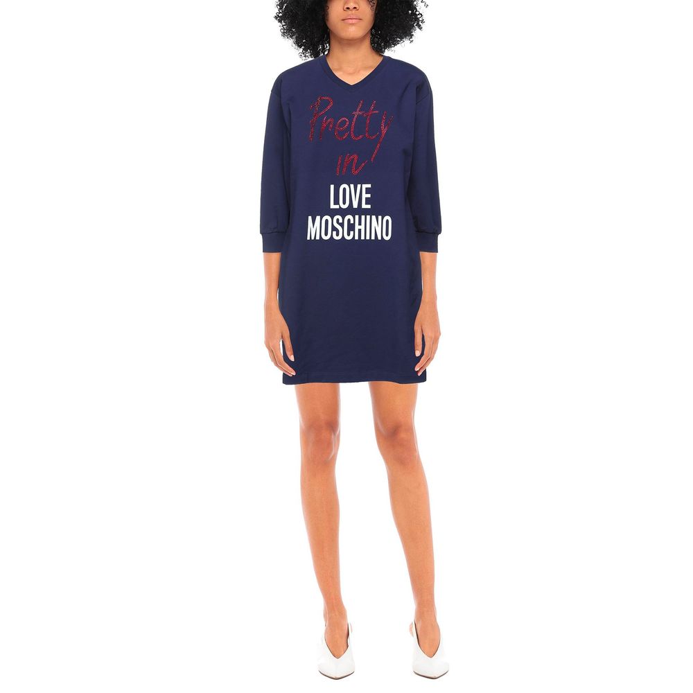 Robe en coton bleu Love Moschino pour femme