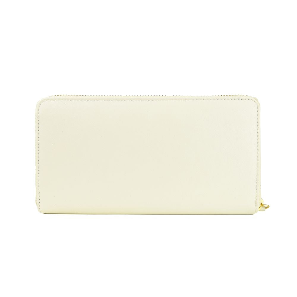 Portefeuille Cavalli Class en cuir de veau blanc pour femme