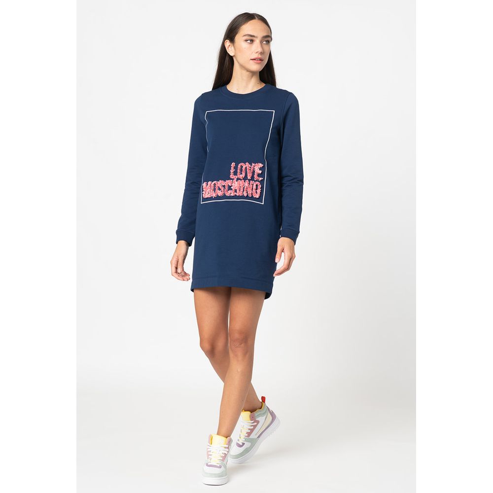 Robe en coton bleu Love Moschino pour femme