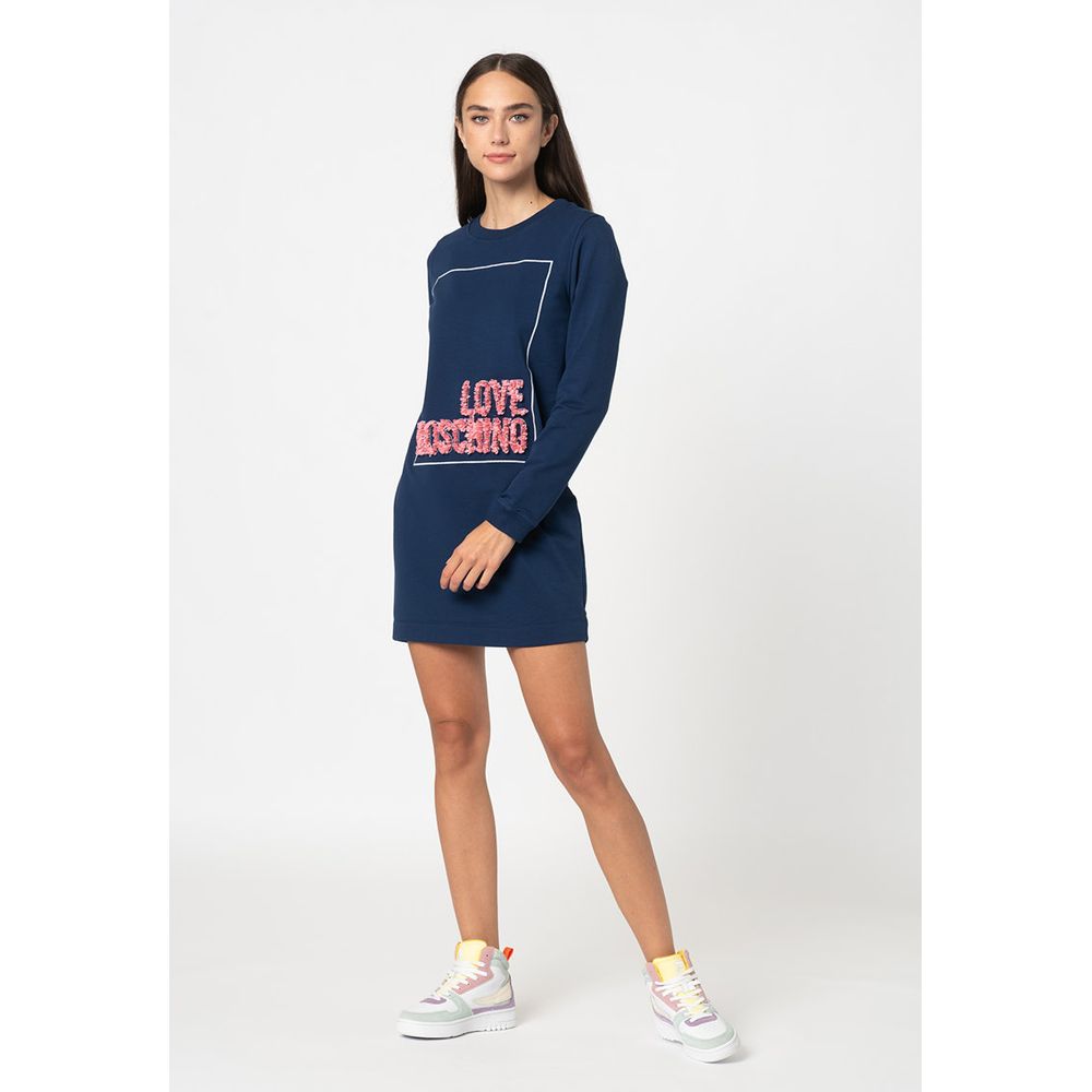 Robe en coton bleu Love Moschino pour femme