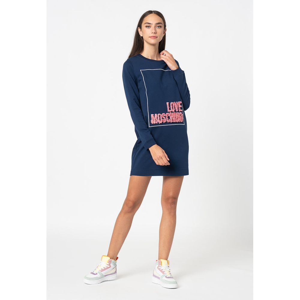 Robe en coton bleu Love Moschino pour femme