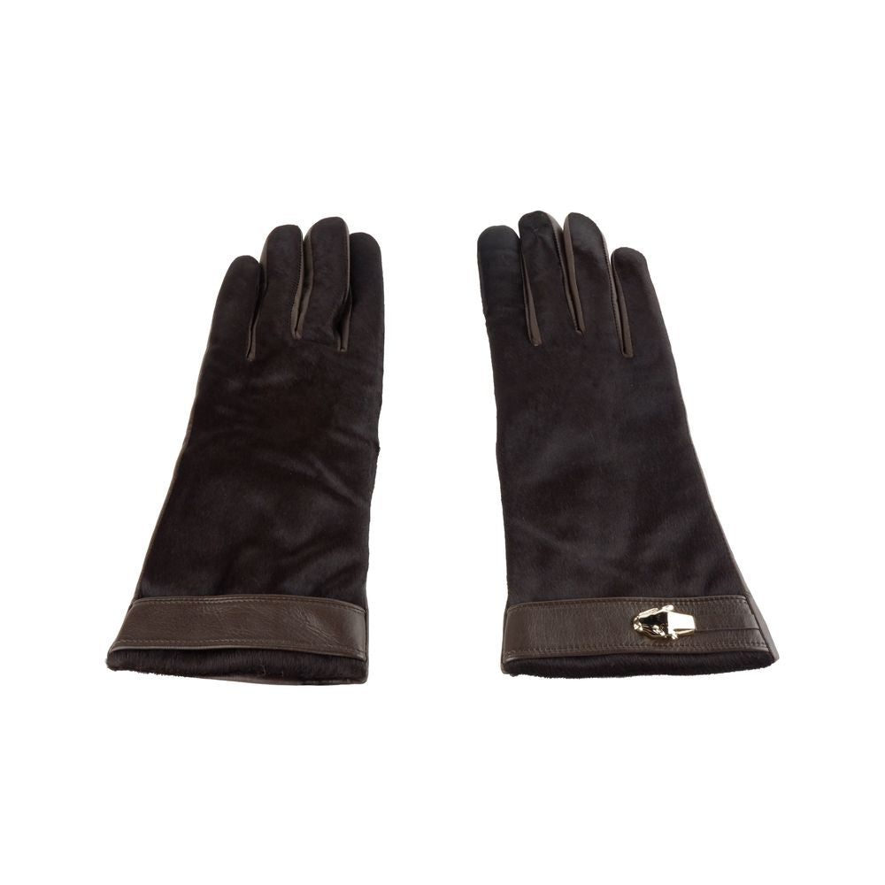 Gants Cavalli Class en cuir de vache marron pour femme