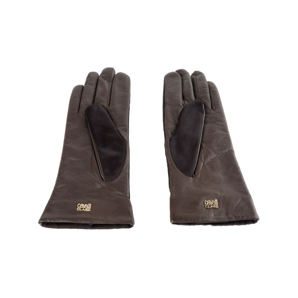 Gants Cavalli Class en cuir de vache marron pour femme